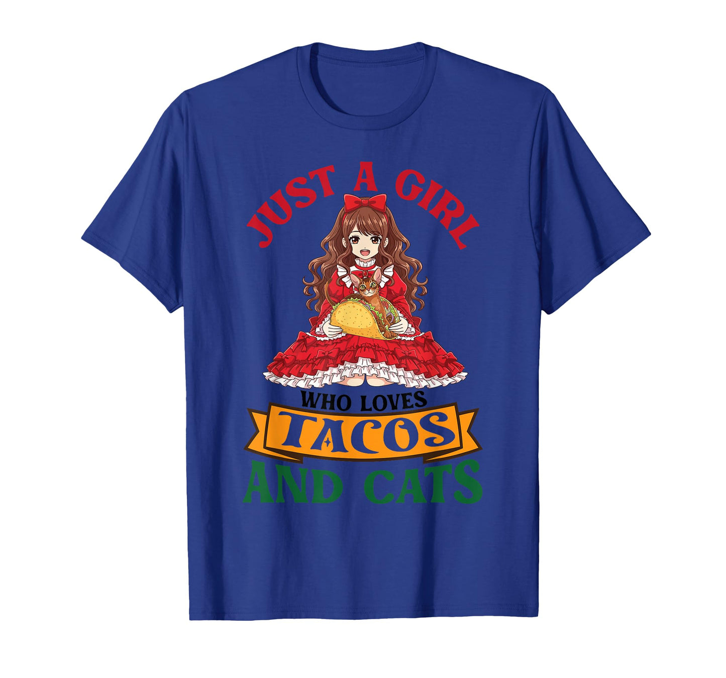 Just A Girl Who Loves Tacos and Abyssinian Cats Mother Mom T-Shirt