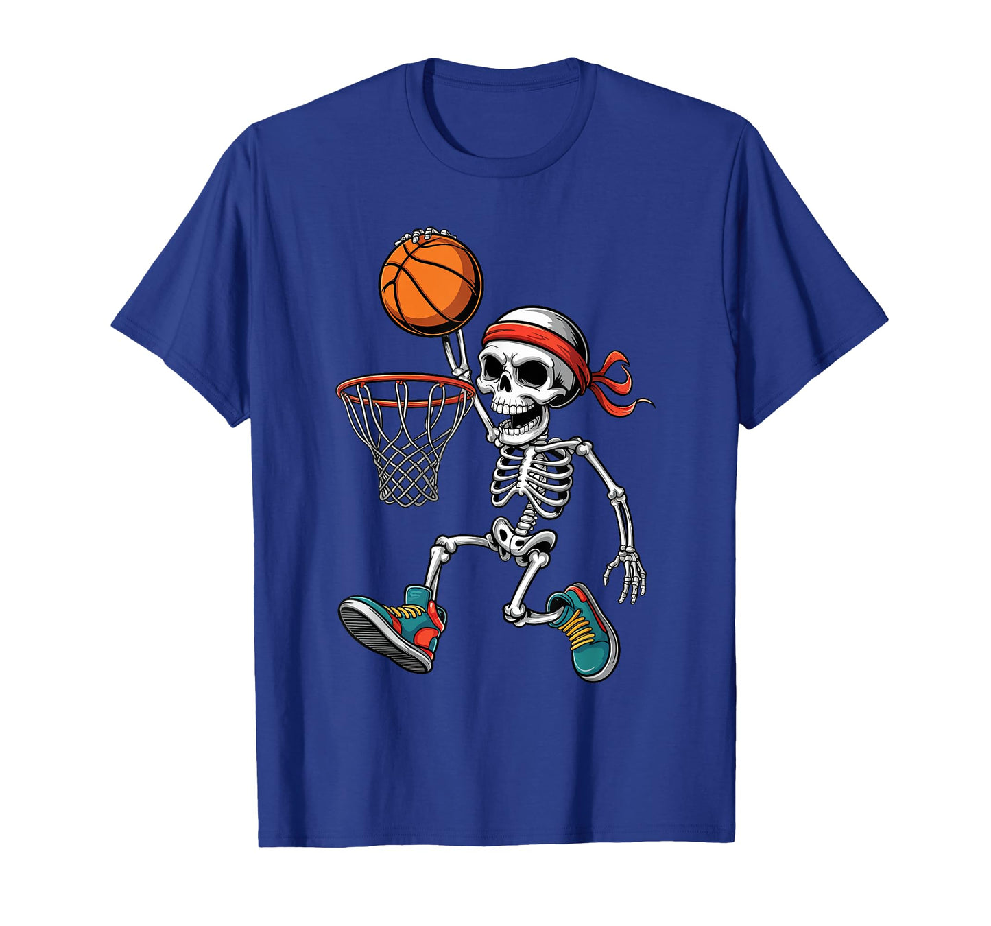 Funny Skeleton Playing Basketball Halloween Trick or Treat T-Shirt