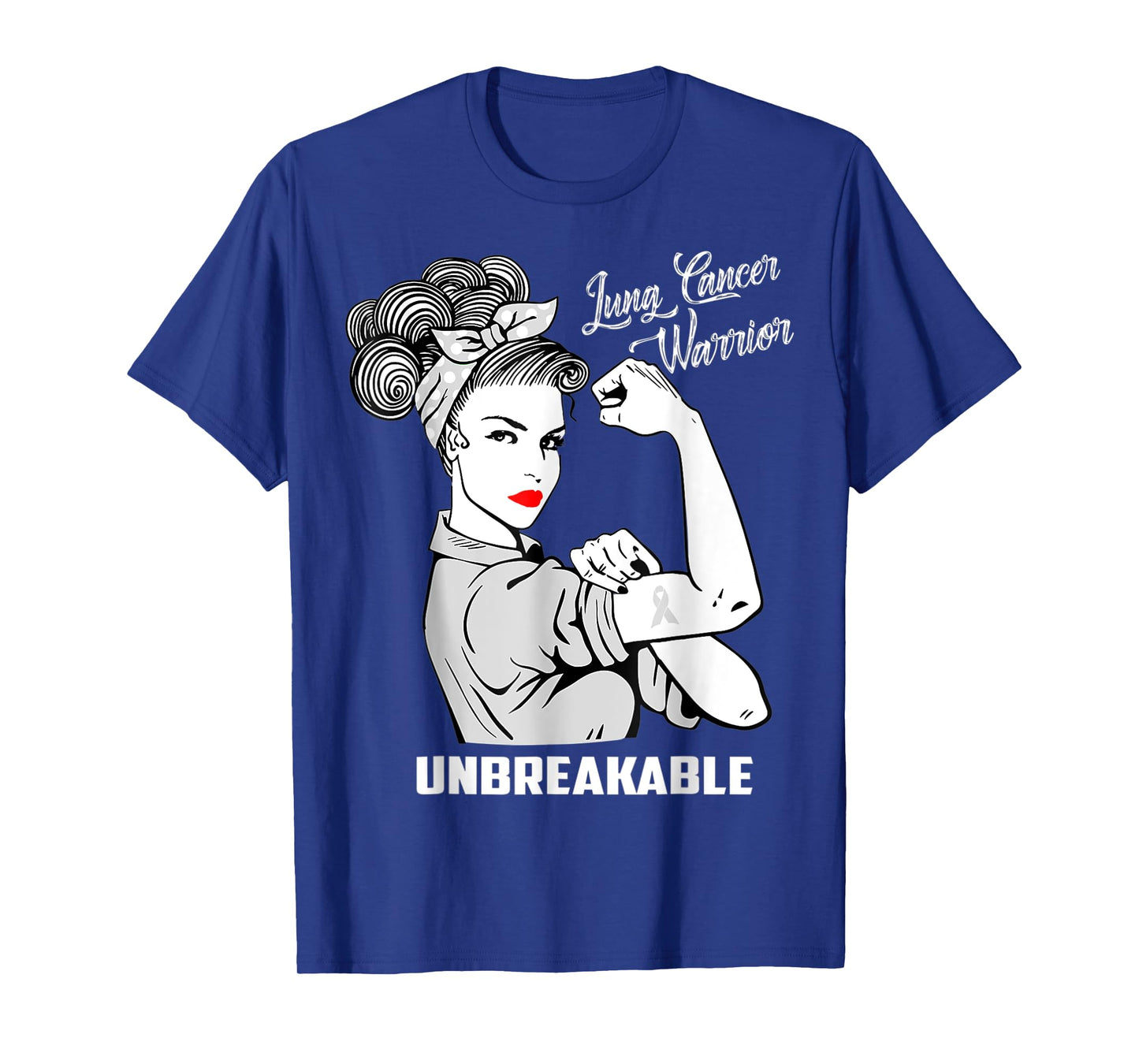 Lung Cancer Warrior Unbreakable Awareness Gift T-Shirt