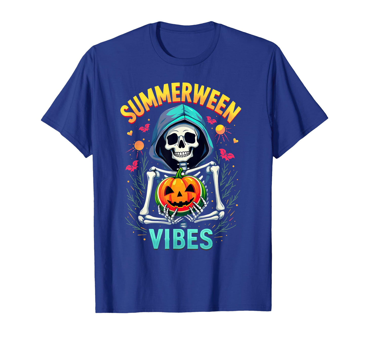 Ghost Skeleton Pumpkin Summerween Vibes T-Shirt