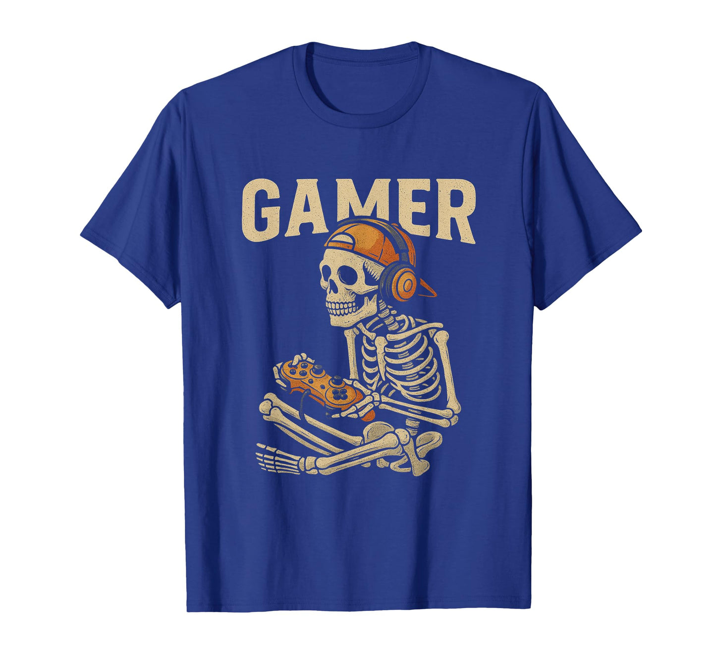 Halloween Skeleton Gamer Video Gaming Boys Men Kids Tees T-Shirt