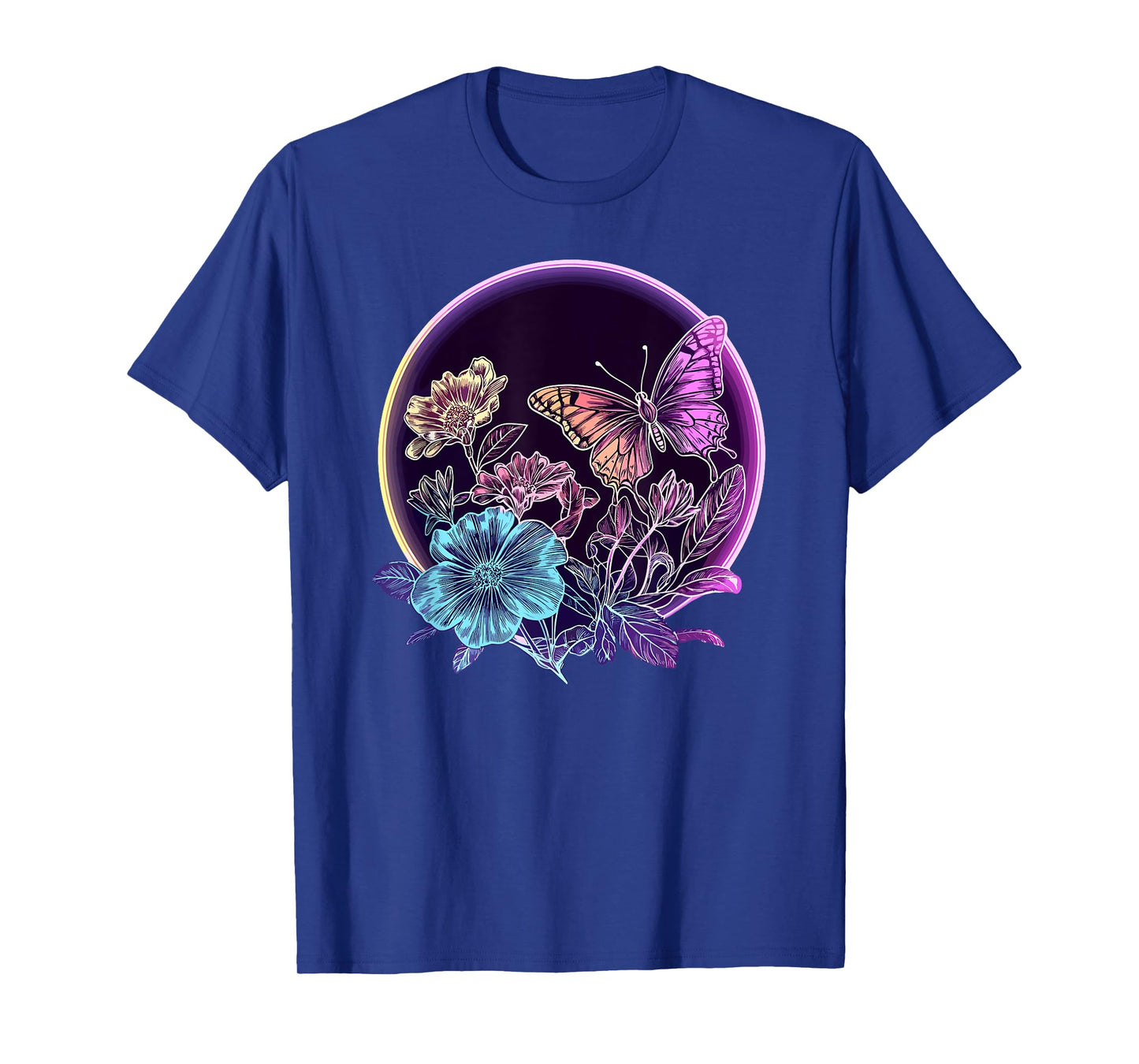 Colorful Butterfly And Flowers T-Shirt