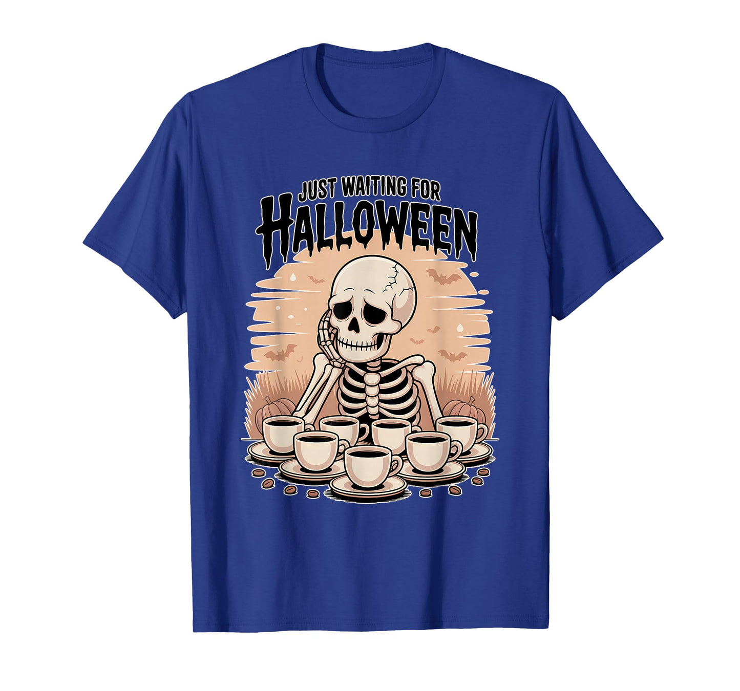 Just Waiting for Halloween Skeleton T-Shirt