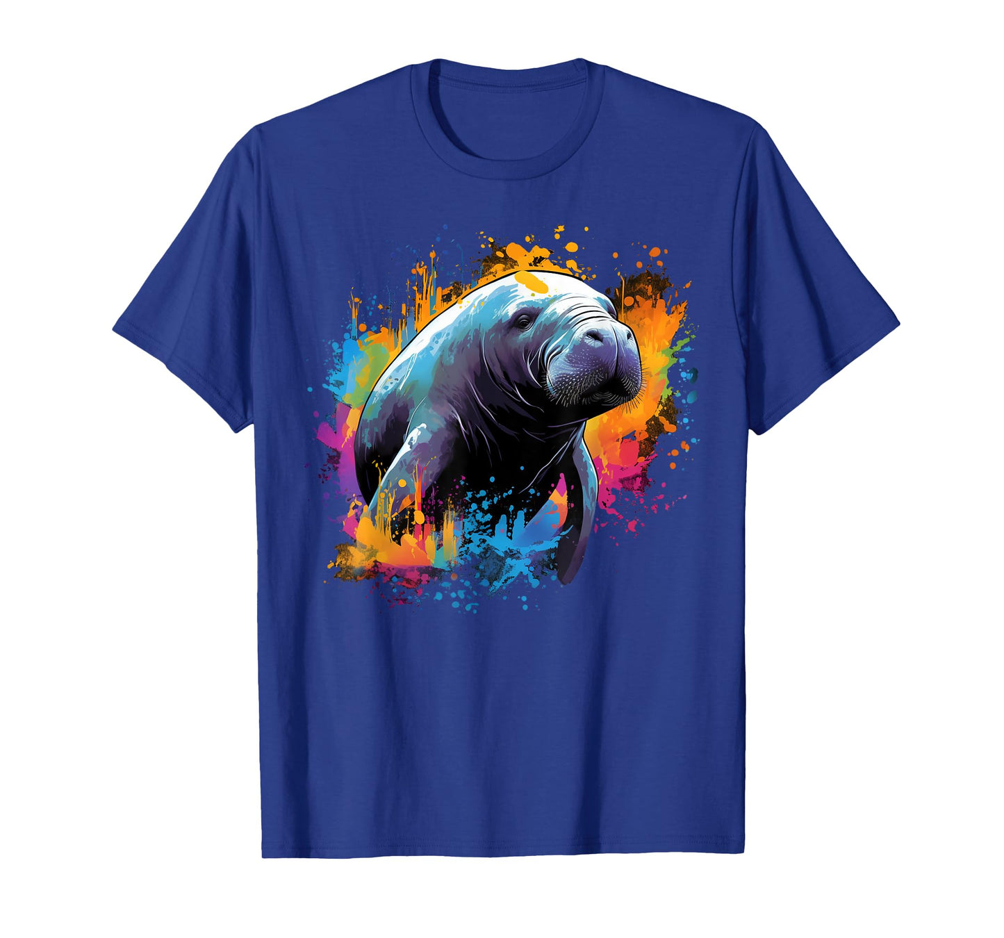 Cool Manatee on colorful painted Manatee T-Shirt