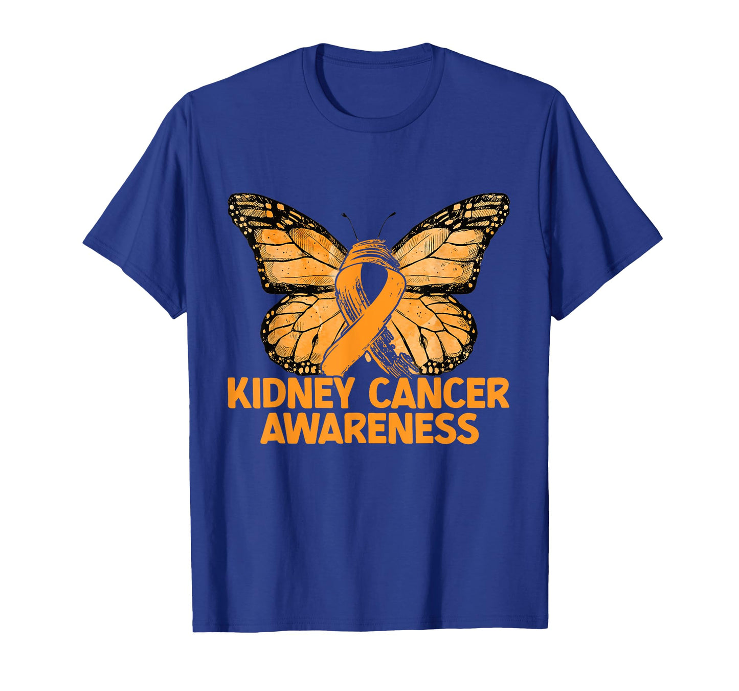 Kidney Cancer Awareness Butterfly Orange Ribbon T-Shirt