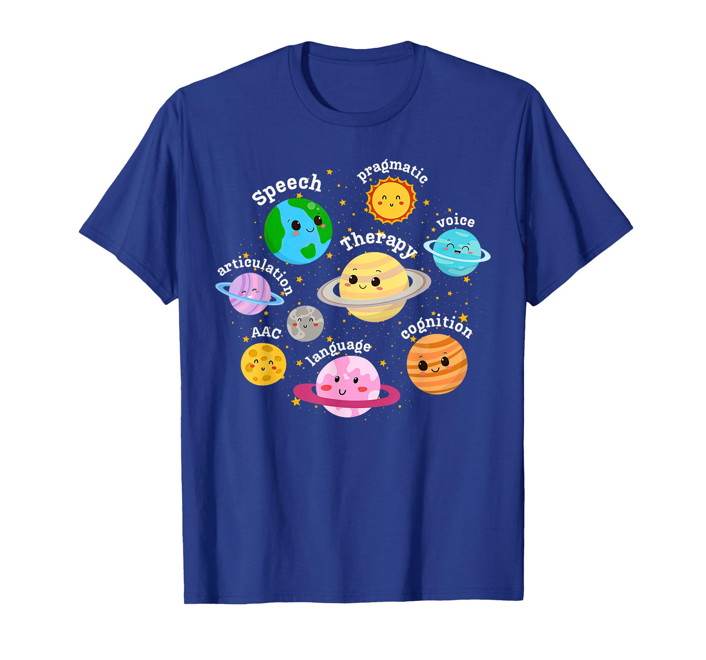Speech Therapy Solar System Outer Space Pediatric SLP Retro T-Shirt