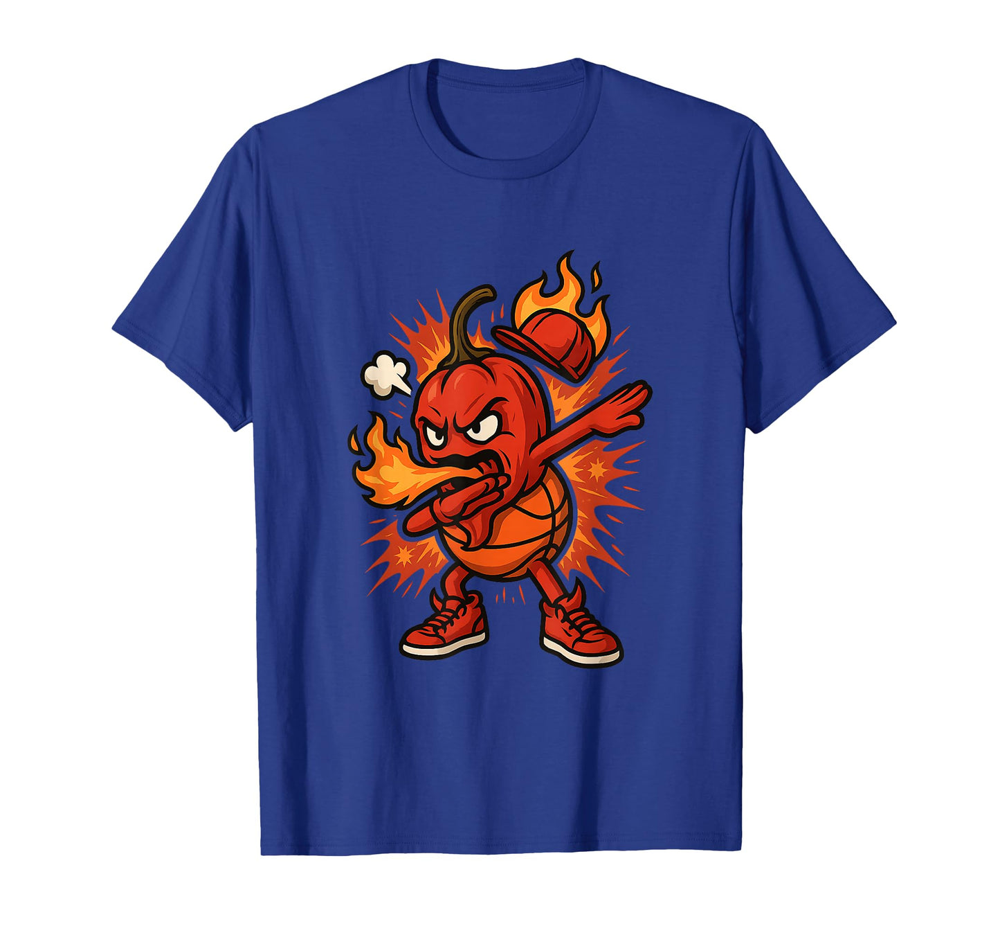 Funny Dabbing Basketball Drip Spicy Pepper Dab Meme Flame T-Shirt