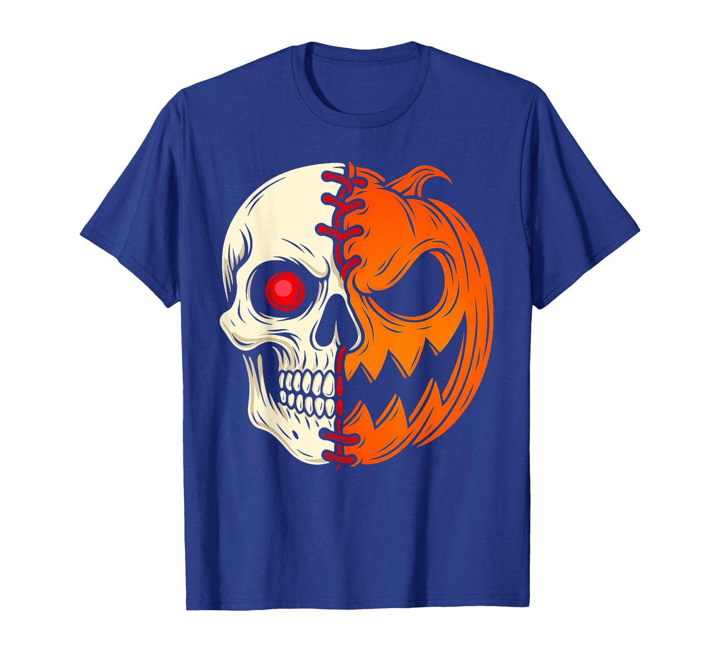 Halloween Baseball Player Pumpkin Skull Skeleton Spooky Kids T-Shirt