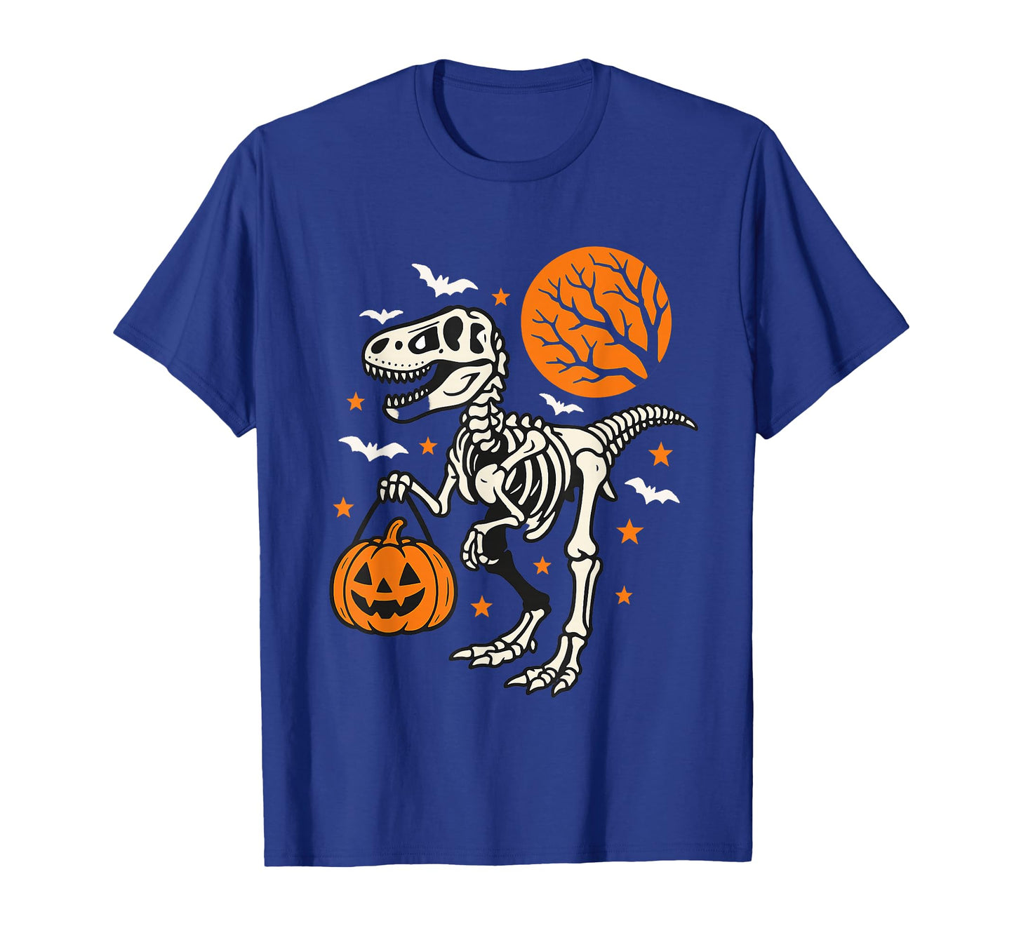 Funny Dinosaur Skeleton Halloween Pumpkin Trick Or Treat T-Shirt