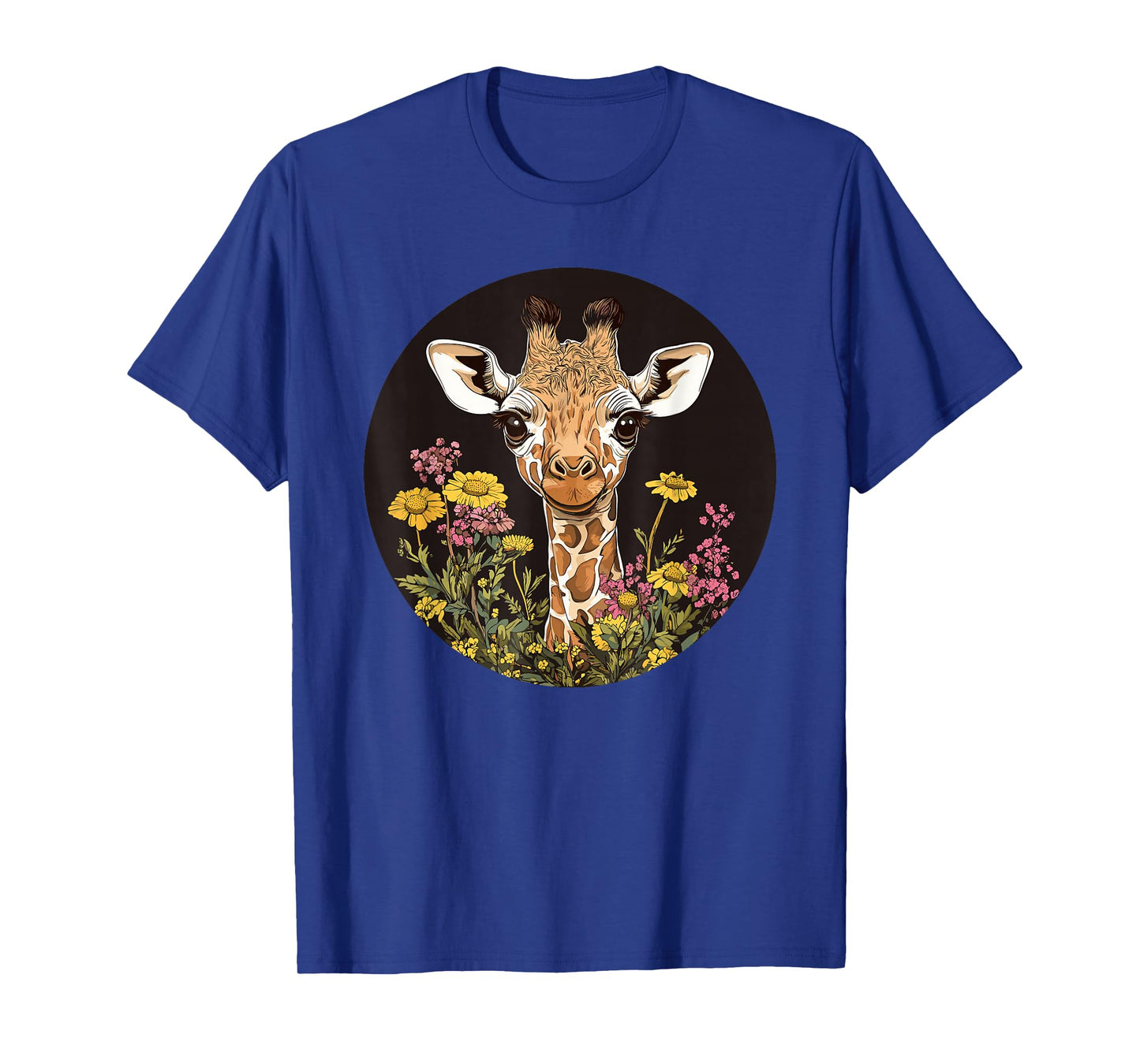 Adorable Giraffe With Flowers T-Shirt