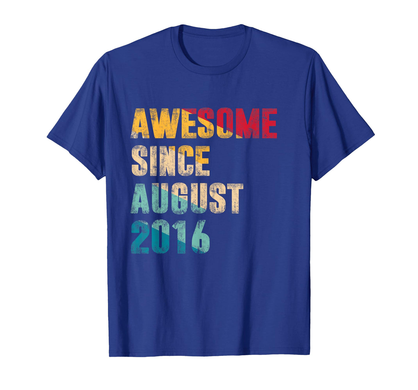 8 Years Old Bday Gift Awesome Since August 2016 8th Birthday T-Shirt