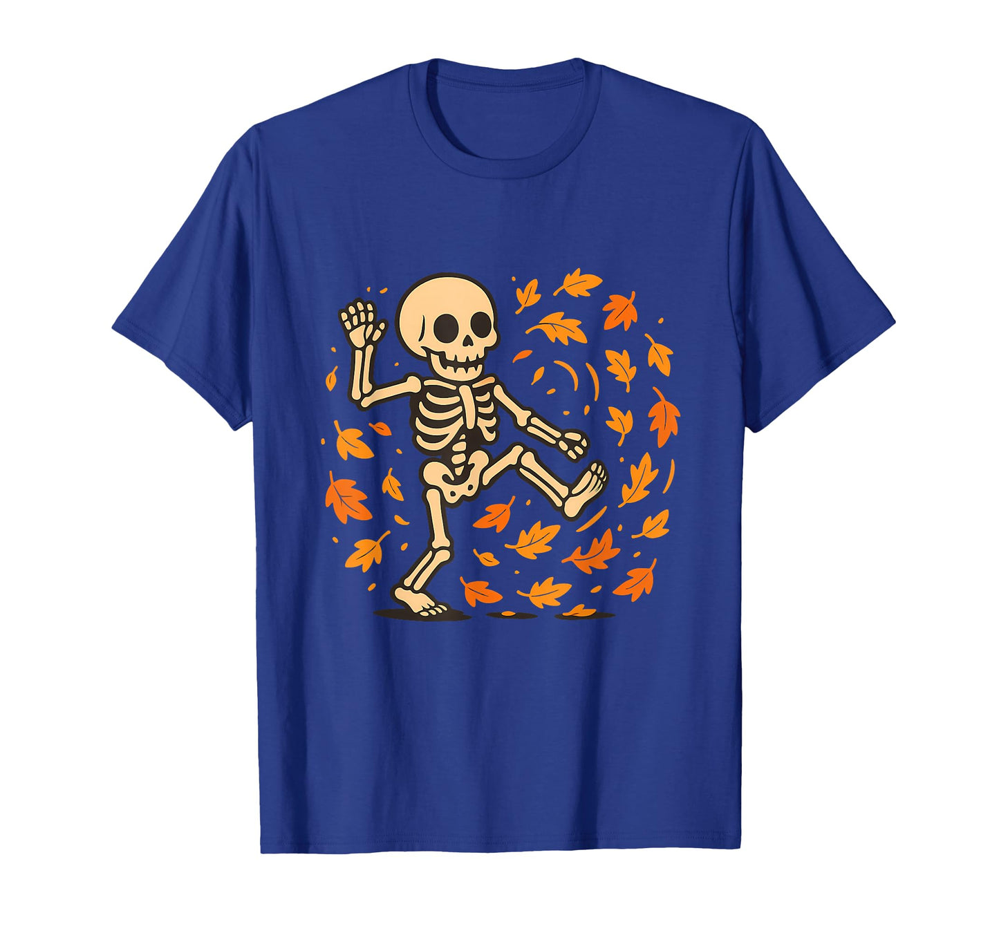 Dancing Skeleton in Autumn Leaves T-Shirt