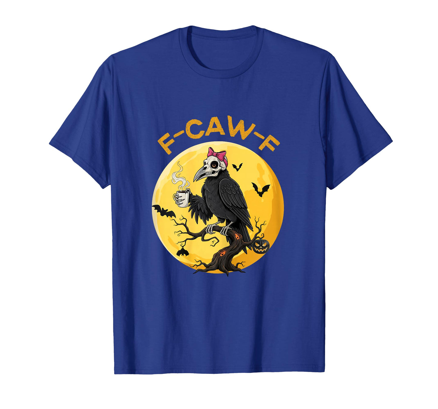 F-Caw-F Raven Mom Coffee Halloween Moon Spooky Crow Costume T-Shirt