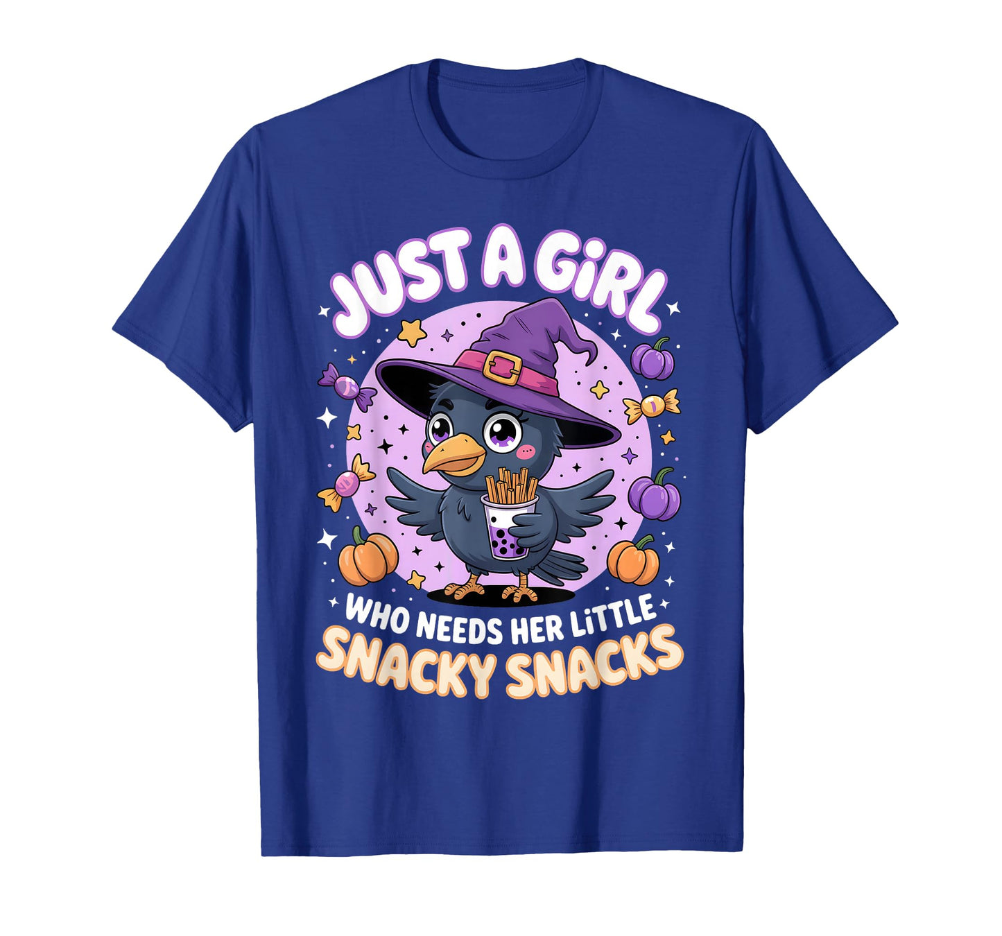 Just a Girl Snacky Snacks Shirt Halloween F-caw-f Food Lover T-Shirt