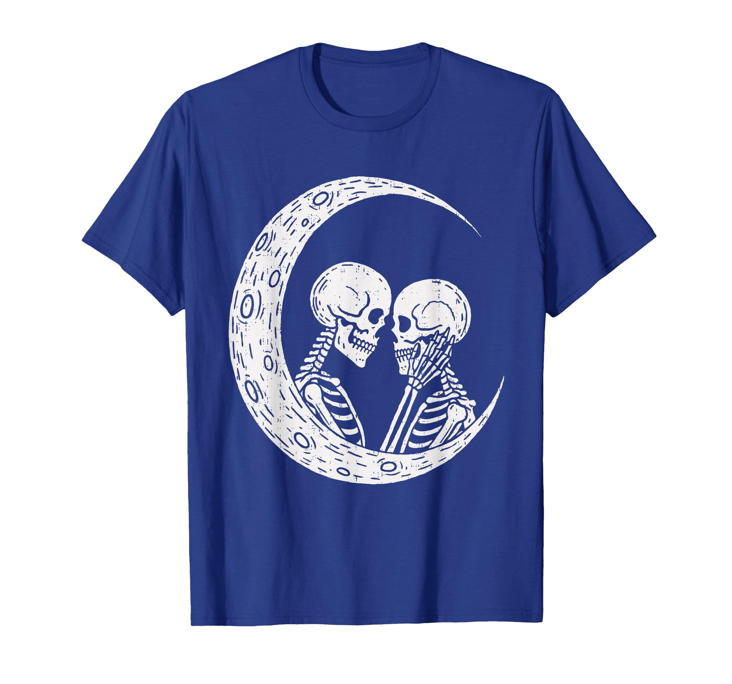 Moon Skeleton Couple Halloween Valentine Costume Men Women T-Shirt
