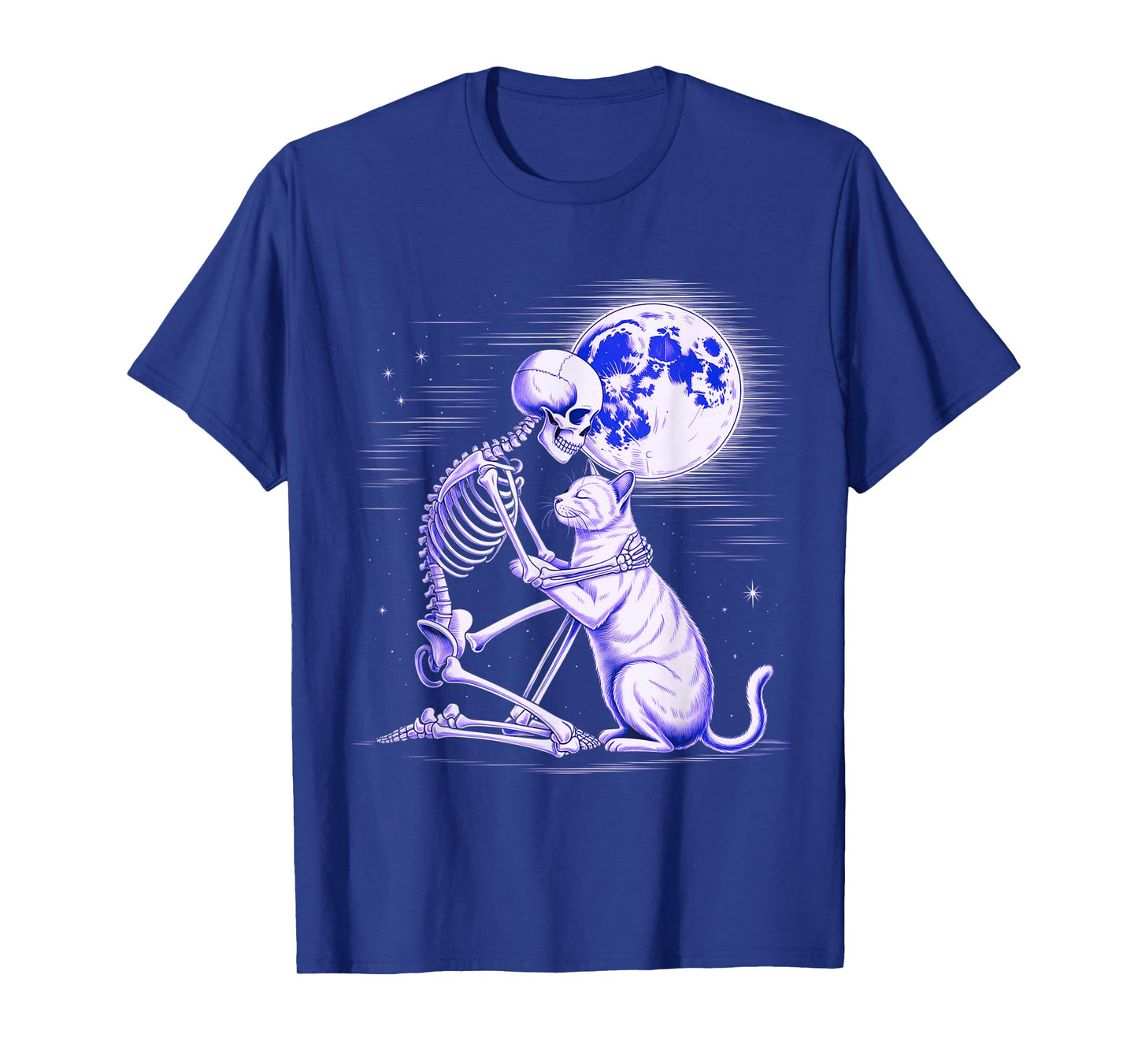 Skeleton Cat Skull Kitty Cute Goth Halloween Men Women T-Shirt