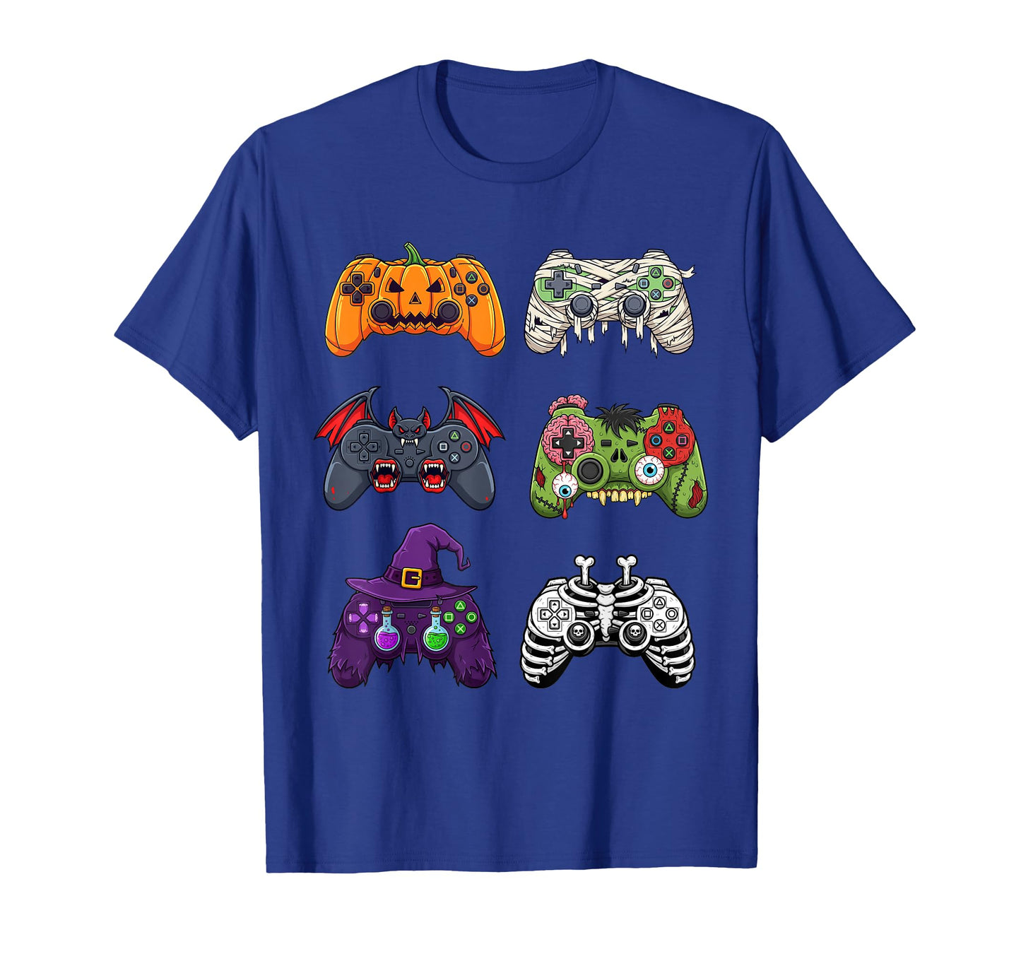 Halloween Skeleton Zombie Gaming Controllers Mummy Boys Kids T-Shirt