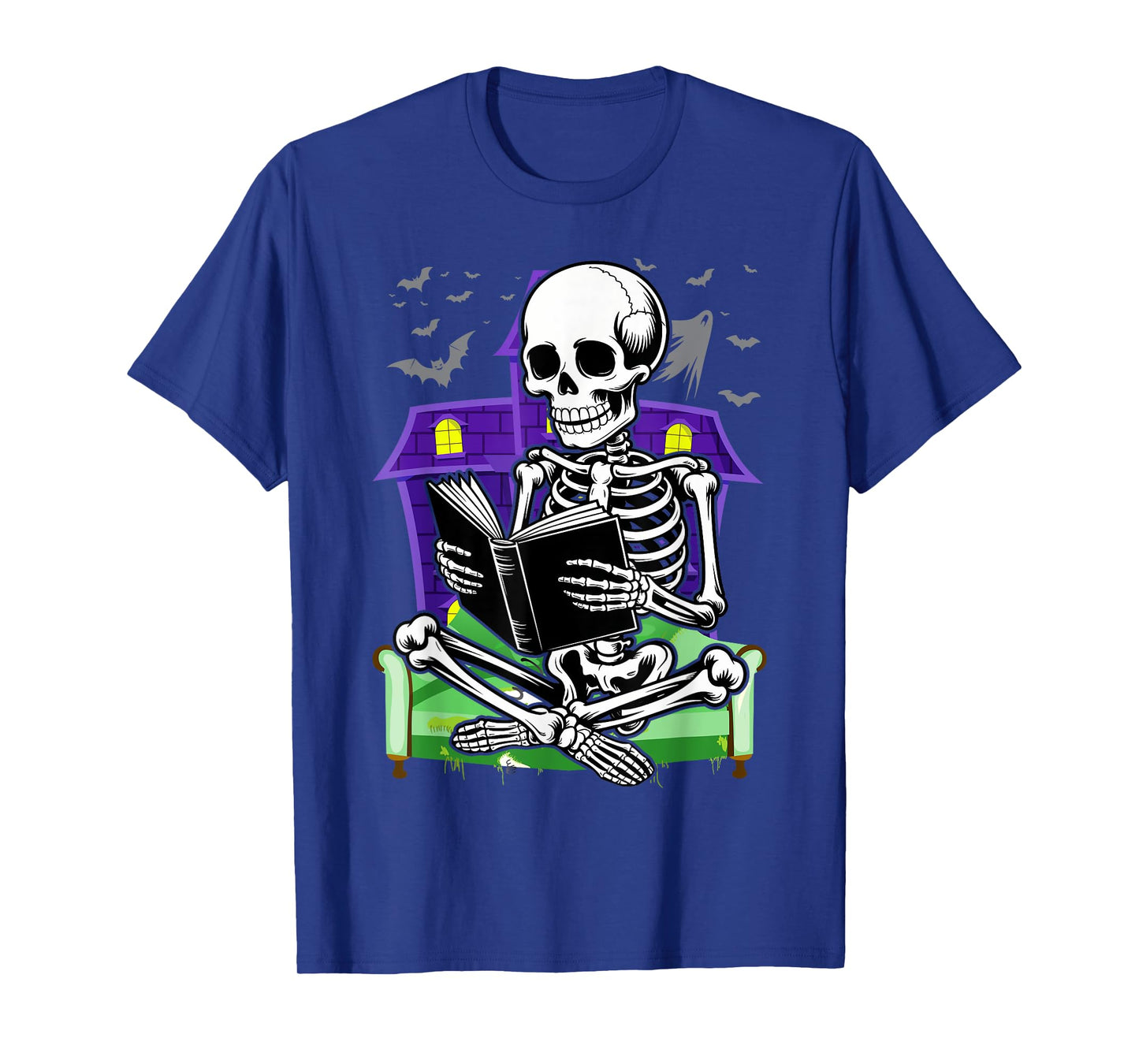 Skeleton Reading Book Lovers Bookworms Readers Halloween T-Shirt