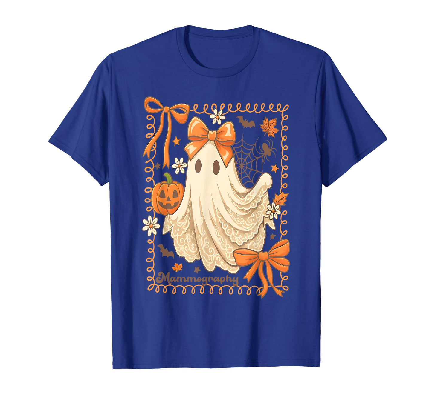 Fall Mammo Tech Halloween Ghost Bow Coquette Mammographer T-Shirt