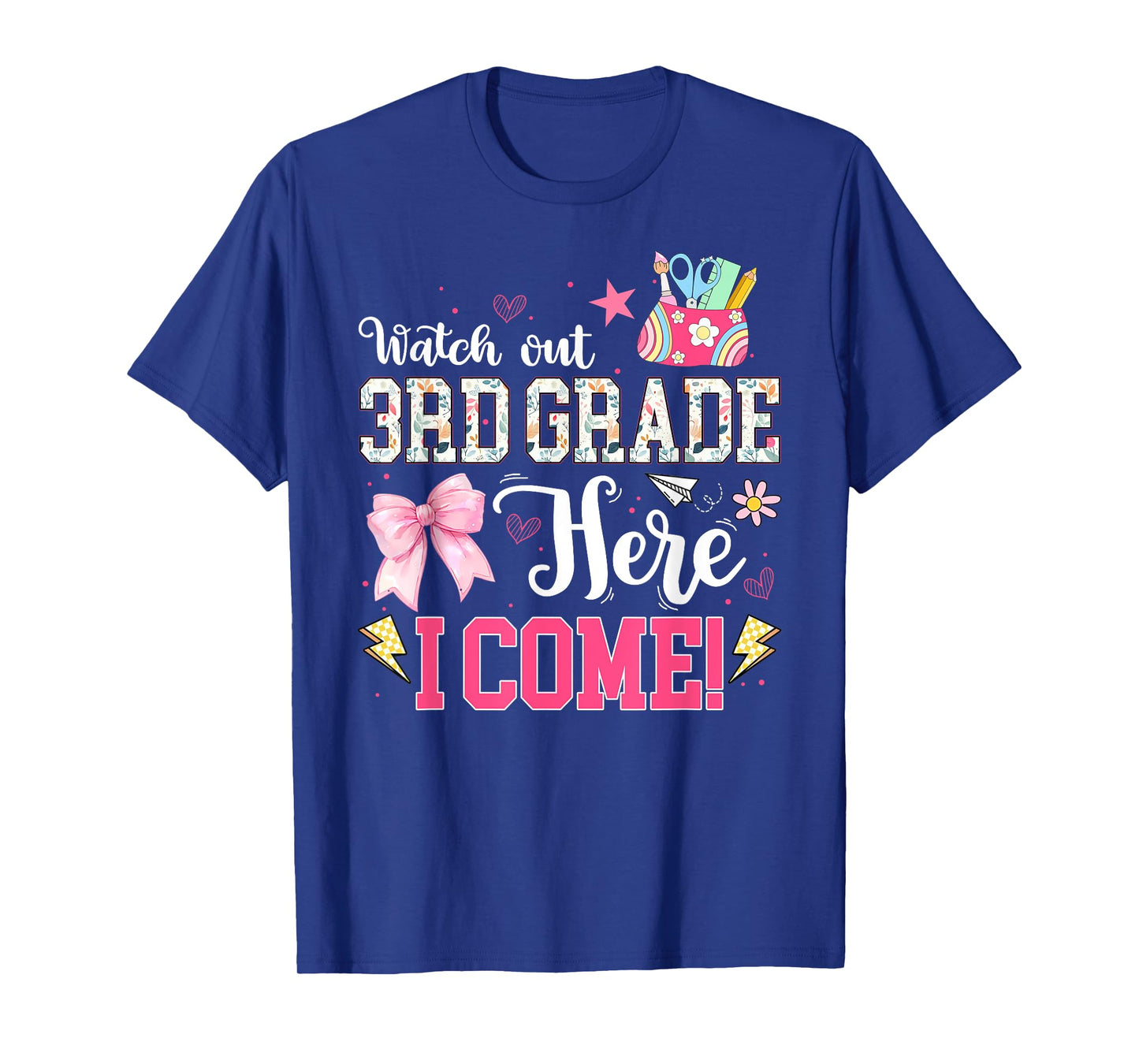 Watch Out Third Grade Here I Come Back To School 2025 T-Shirt
