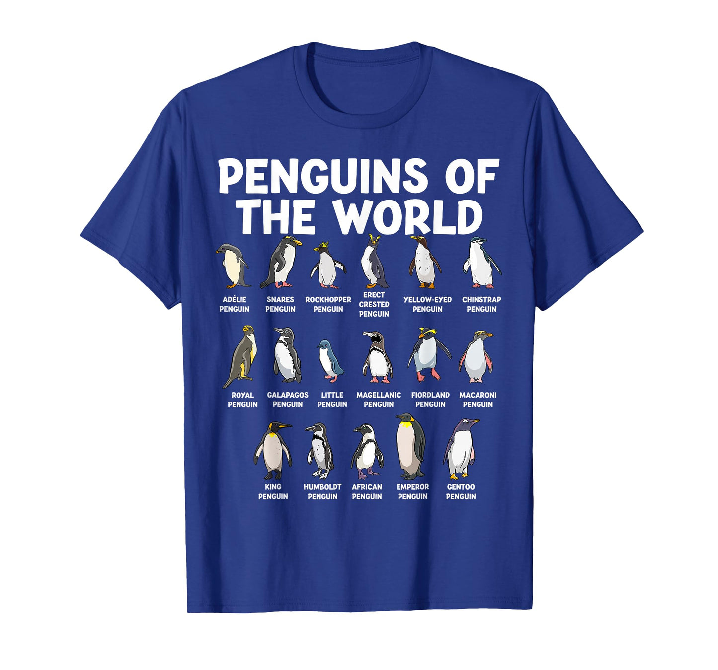 Penguins Of The World Kawaii Types Of Penguins Sea Animal T-Shirt