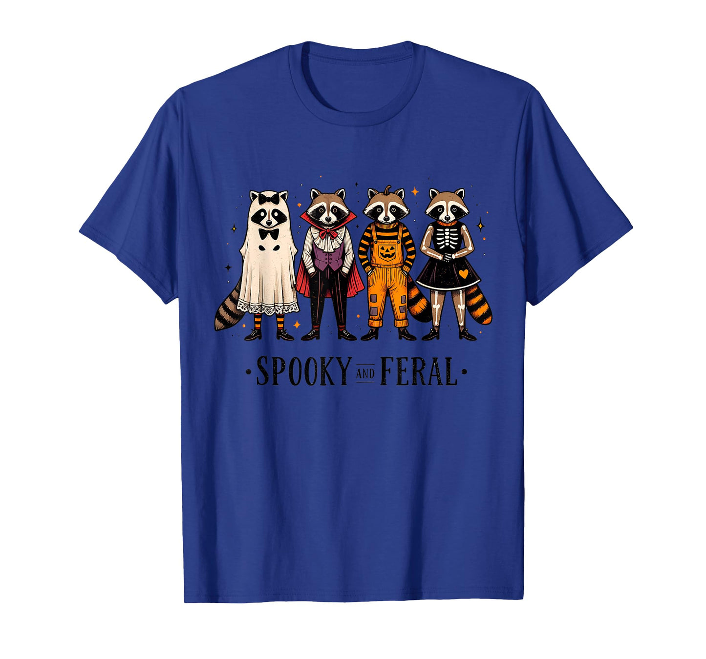 Spooky and Feral Funny Halloween Raccoon Men Women Kids T-Shirt