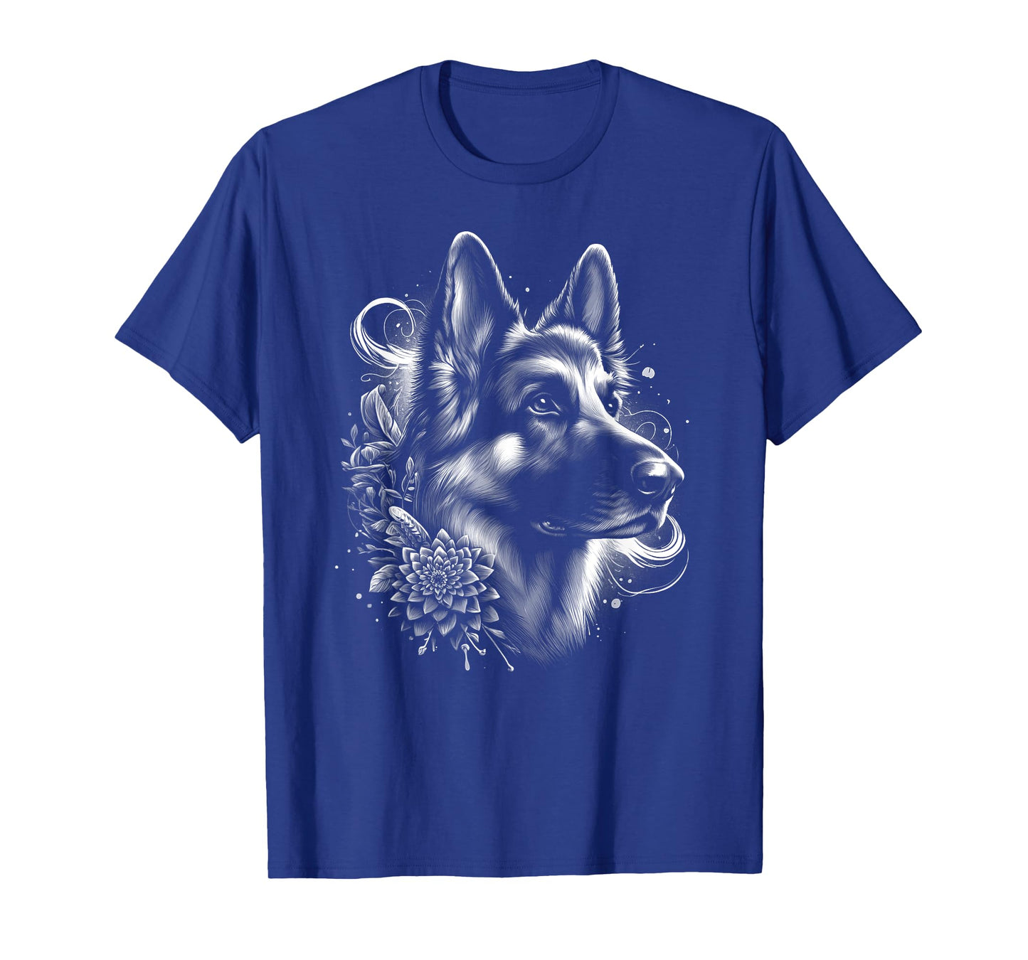 Cool German Shepherd as an Ornate Portrait T-Shirt