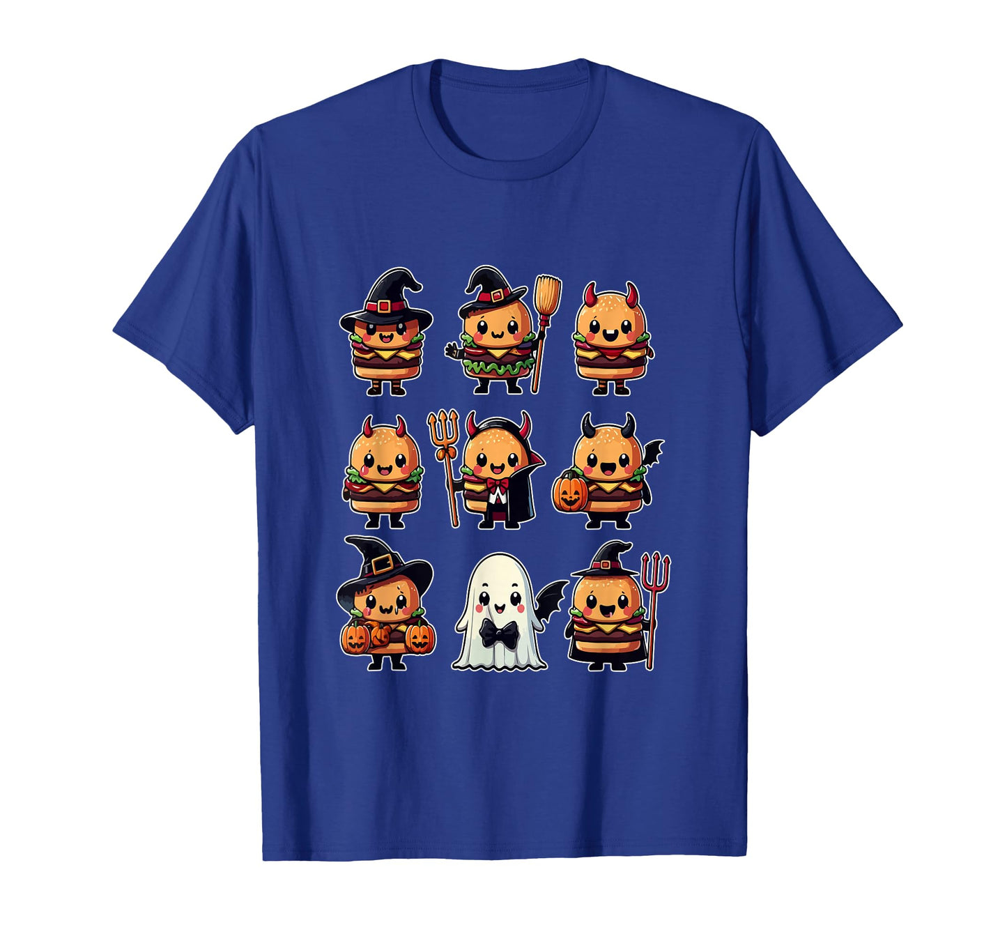 Group Hamburgers Cosplay Witch Boo Ghosts Halloween Food T-Shirt