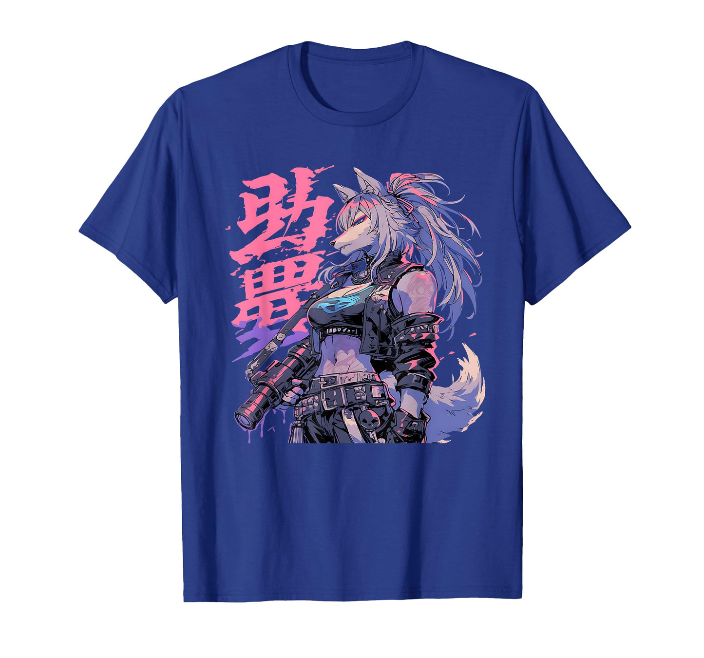 Goth Grunge Demon Anime Furry Wolf Horror Alt Aesthetic T-Shirt, Small, Black