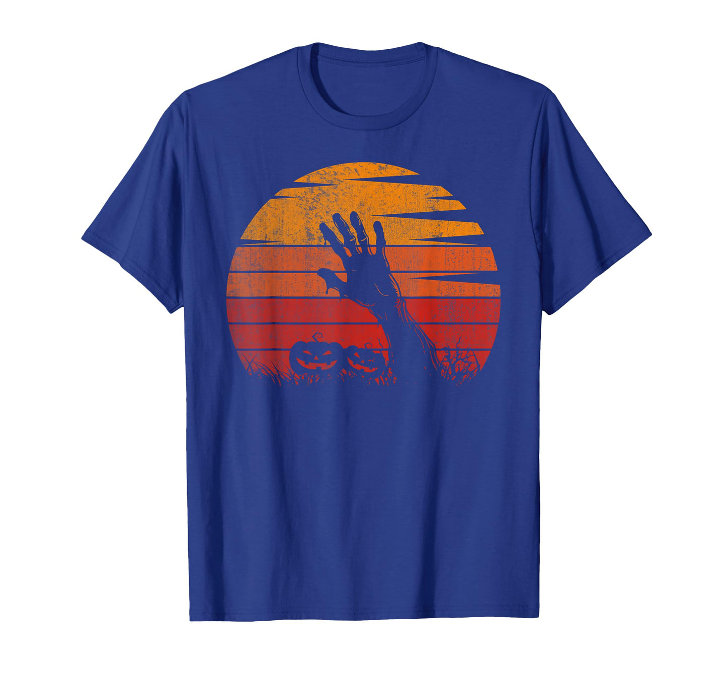 Vintage Sunset Zombie Hand Halloween Scary Spooky Costume T-Shirt