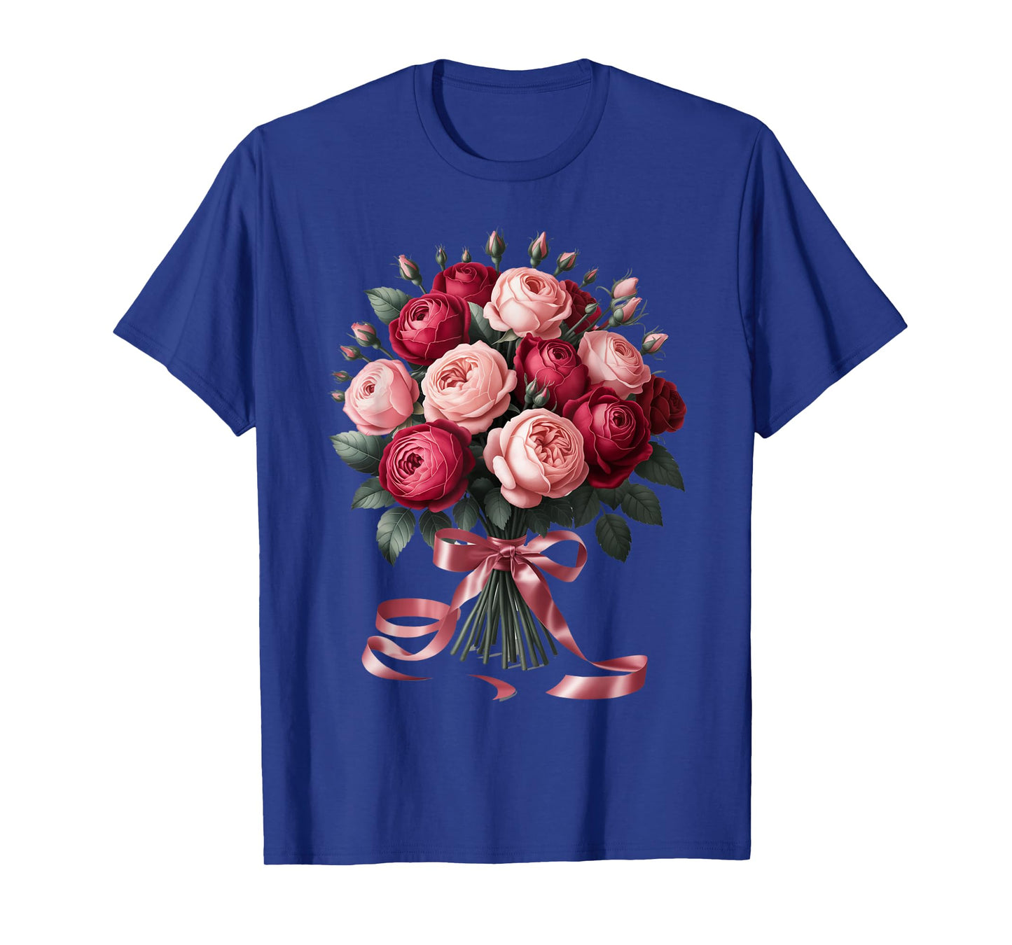 Blushing Rose Bouquet with Delicate Pink Ribbon T-Shirt