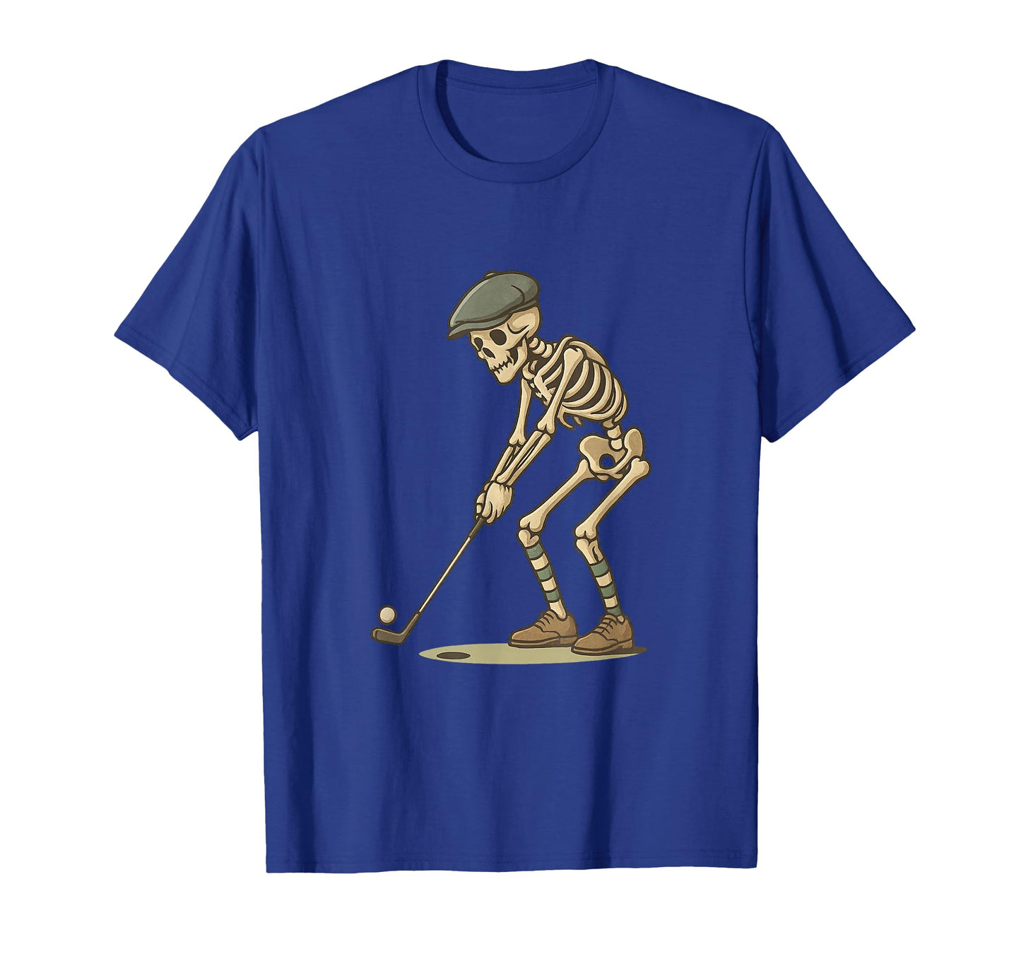 Skeleton Golfer Halloween, Retro Spooky Golf Cartoon Vintage T-Shirt
