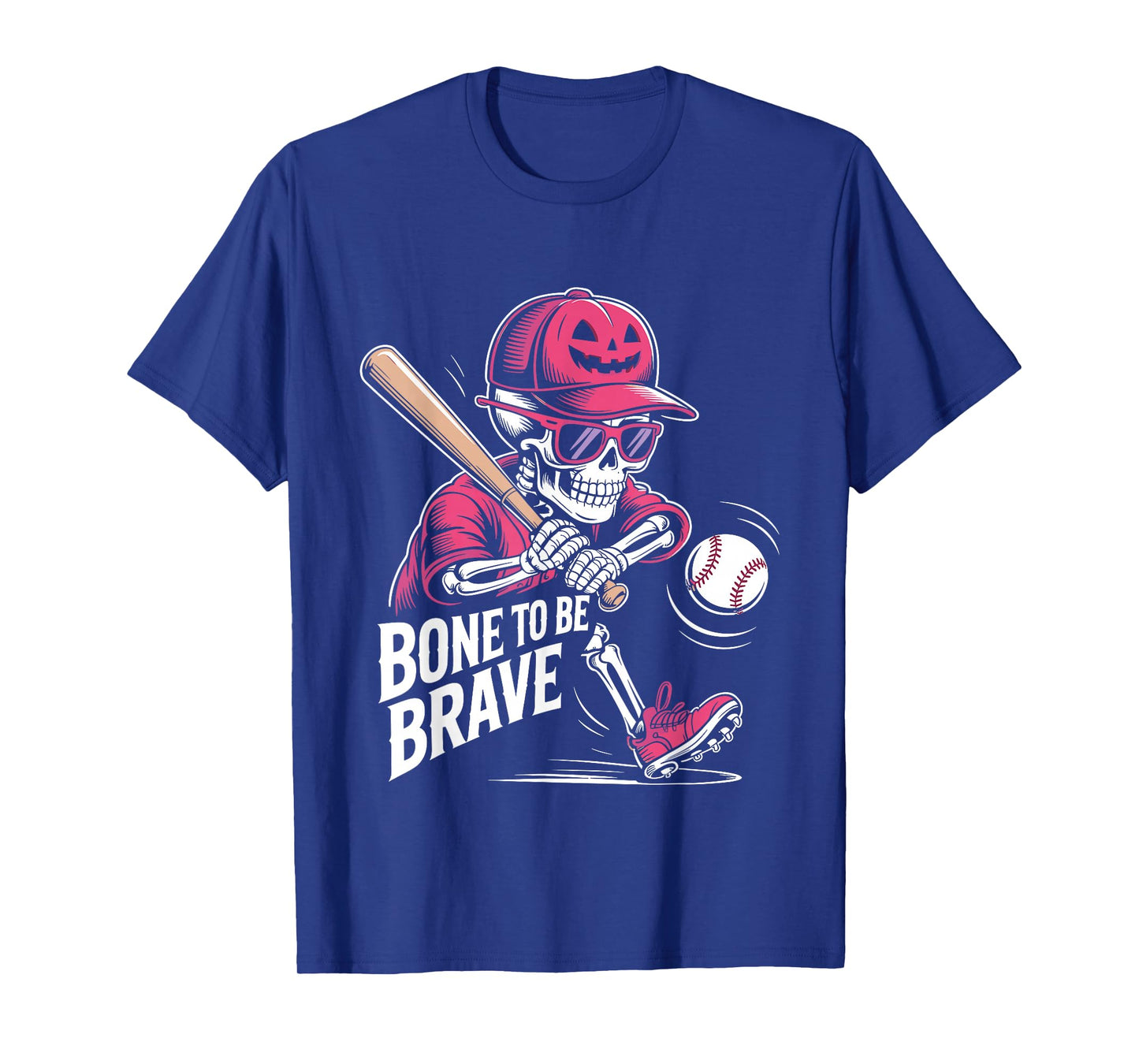 Baseball Skeleton Fighter Halloween Breast Cancer Awareness T-Shirt