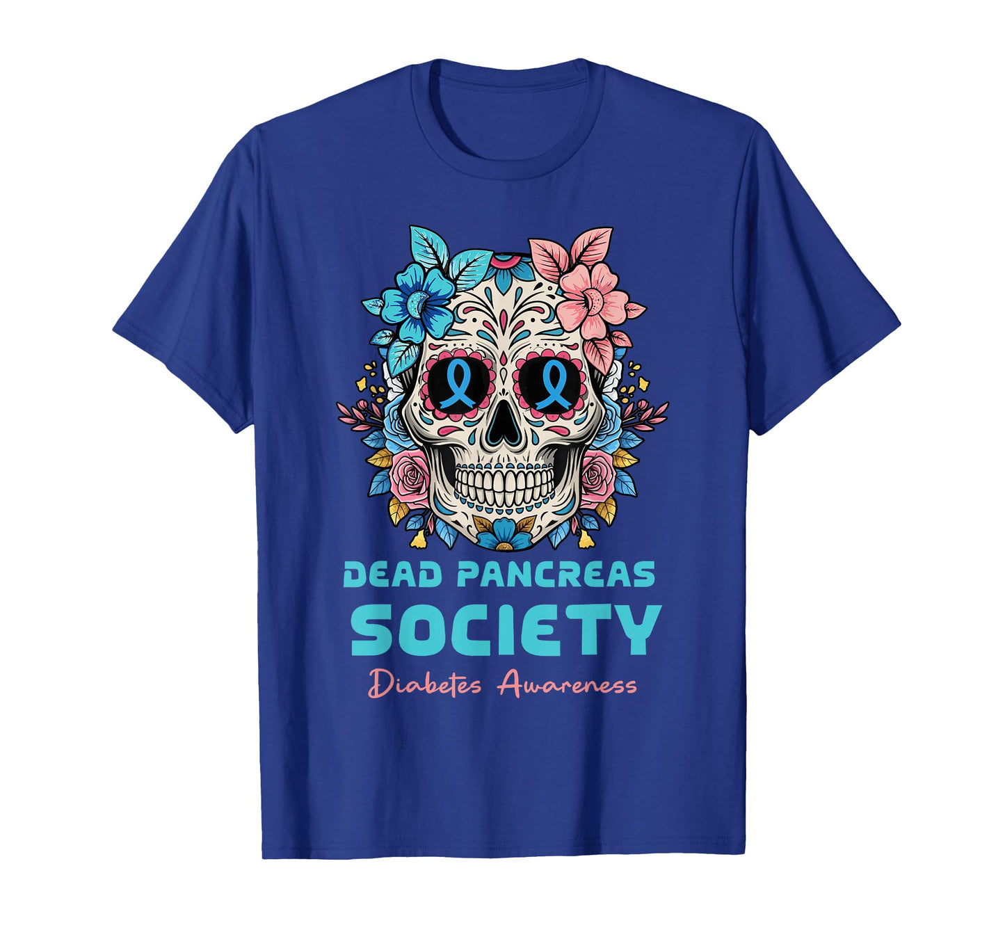 Dead Pancreas Society Floral Sugarskull Dia De Los Muertos T-Shirt