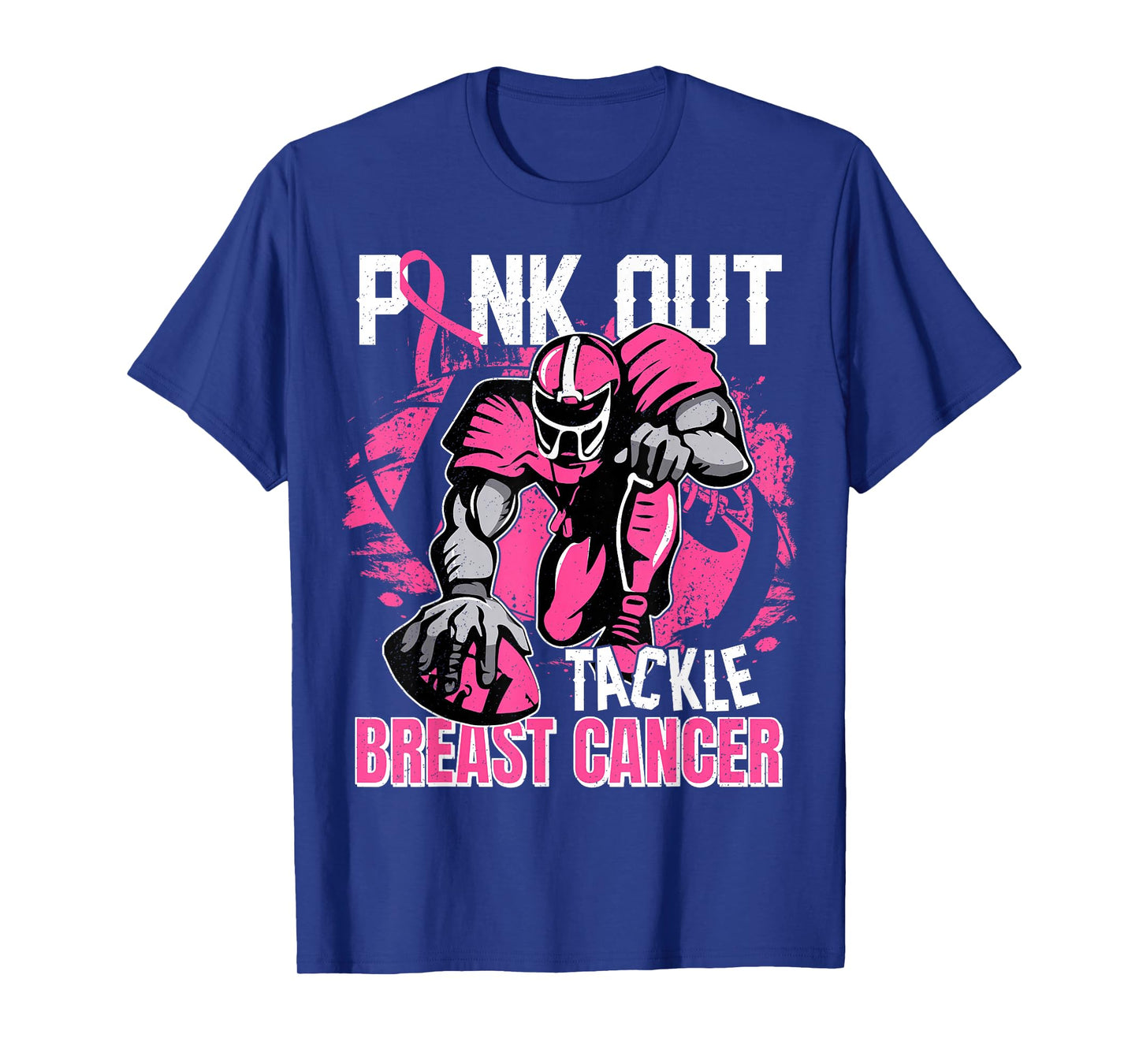 Football Pink Out Tackle Breast Cancer Awareness Cheer Mom T-Shirt