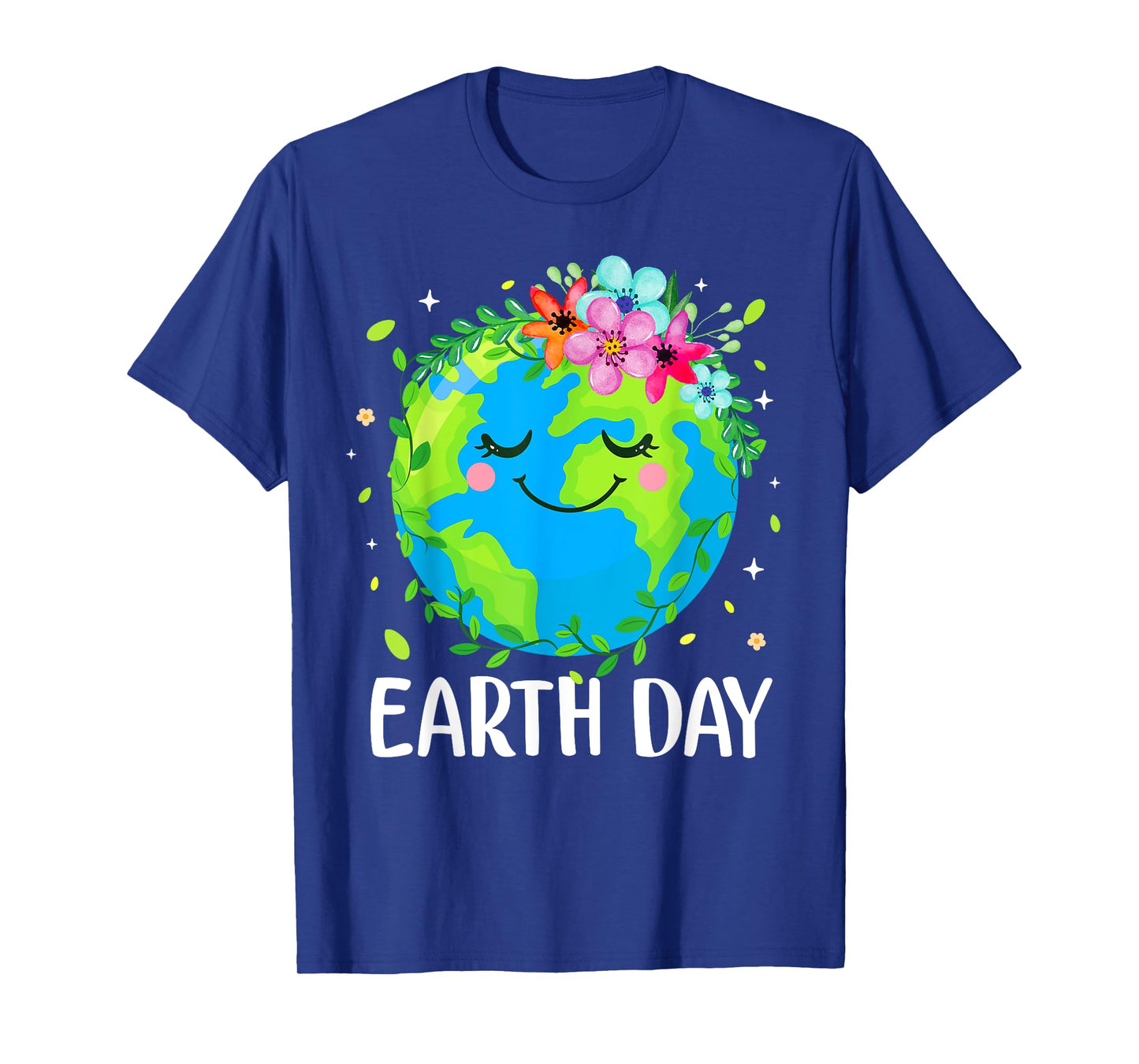Earth Day 2025 Gifts Unisex-Adults & Kids Modern Floral Black Crew Neck Short Sleeve Polycotton Stretchable Themed T-Shirt Small