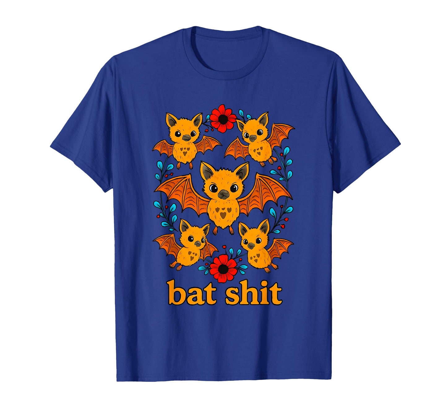 Bat Shit Halloween Bat Lover Flower Bat Spooky Festival T-Shirt