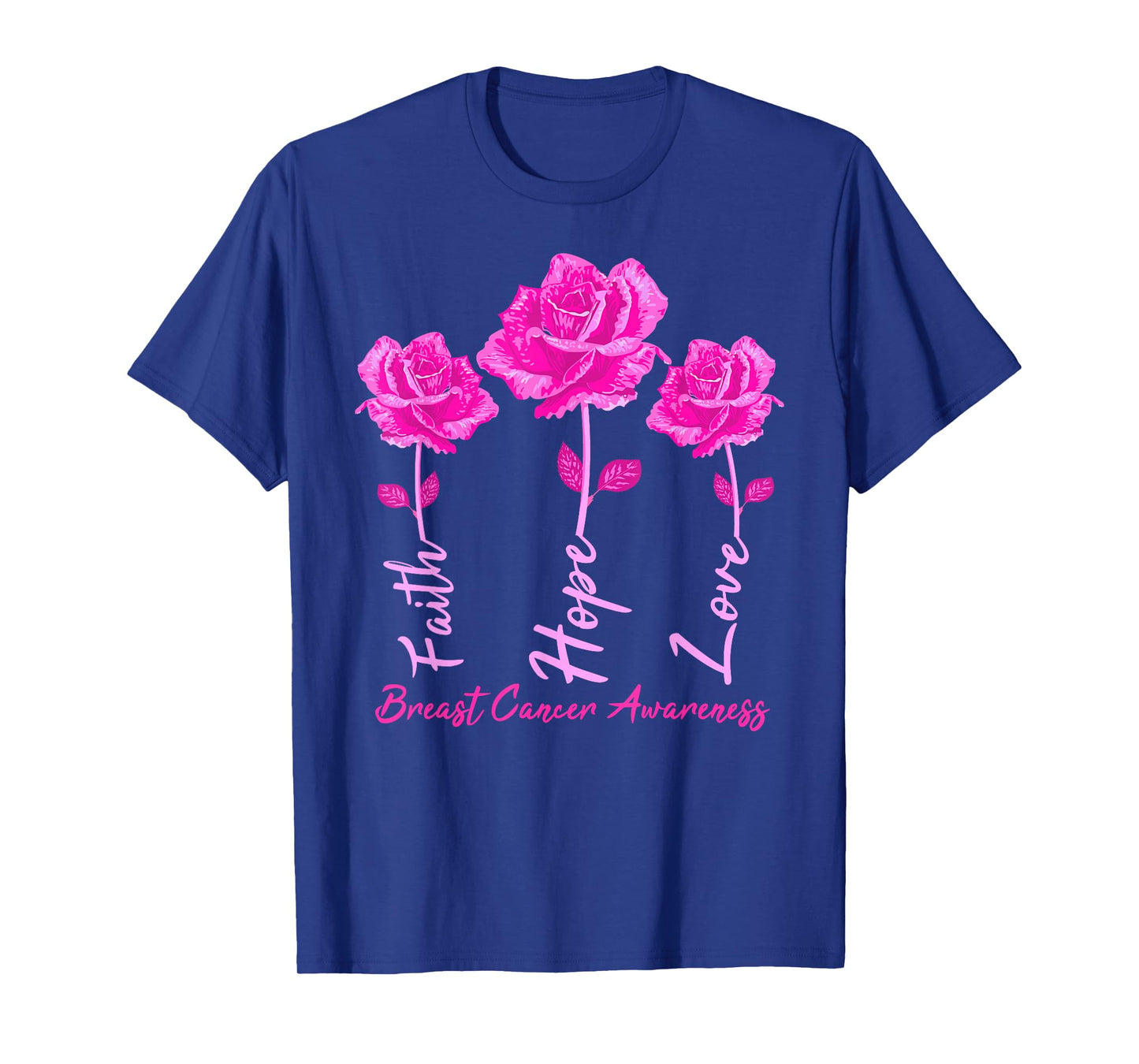 Faith Hope Love Tshirts for Women Men Pink Tulips Flowers T-Shirt