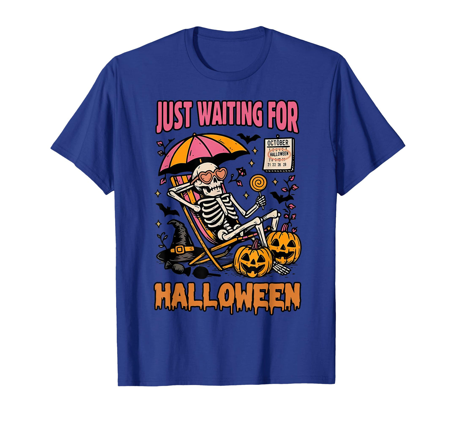 Waiting for Halloween Skeleton Spooky Season 2025 T-Shirt