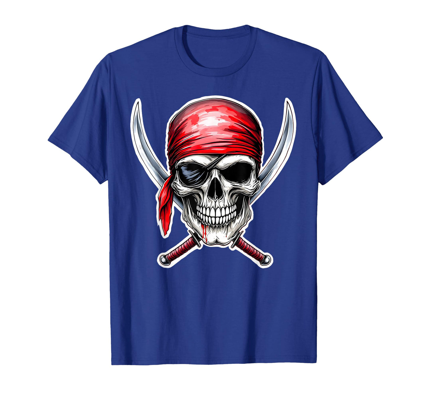 Pirate Flag Skull and Crossbones Skeleton Costume Halloween T-Shirt