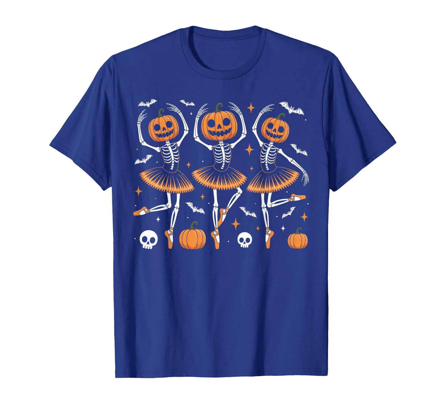 Ballet Pumpkin Skeleton Scary Halloween Men Women Girl T-Shirt