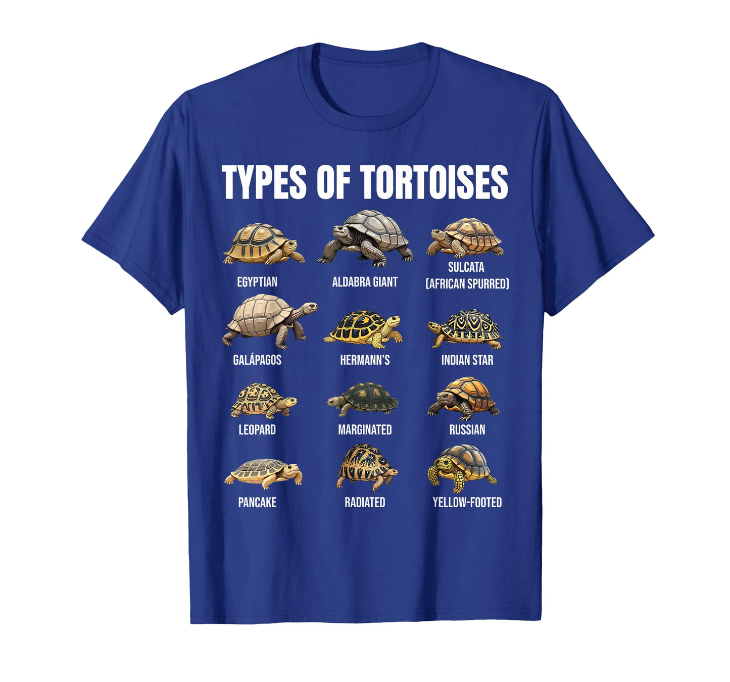 Types of Tortoises Land Tortoise Species Educational Chart T-Shirt