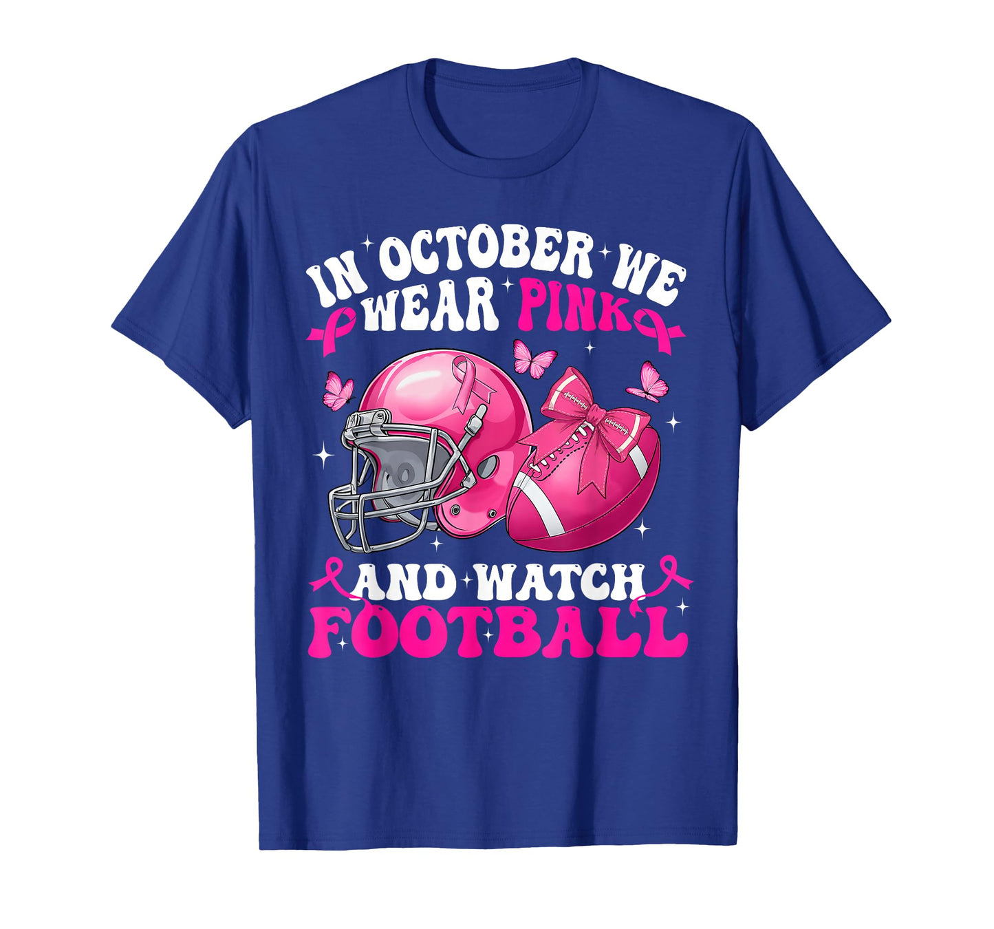 October Wear Pink Watch Football Breast Cancer Awareness T-Shirt