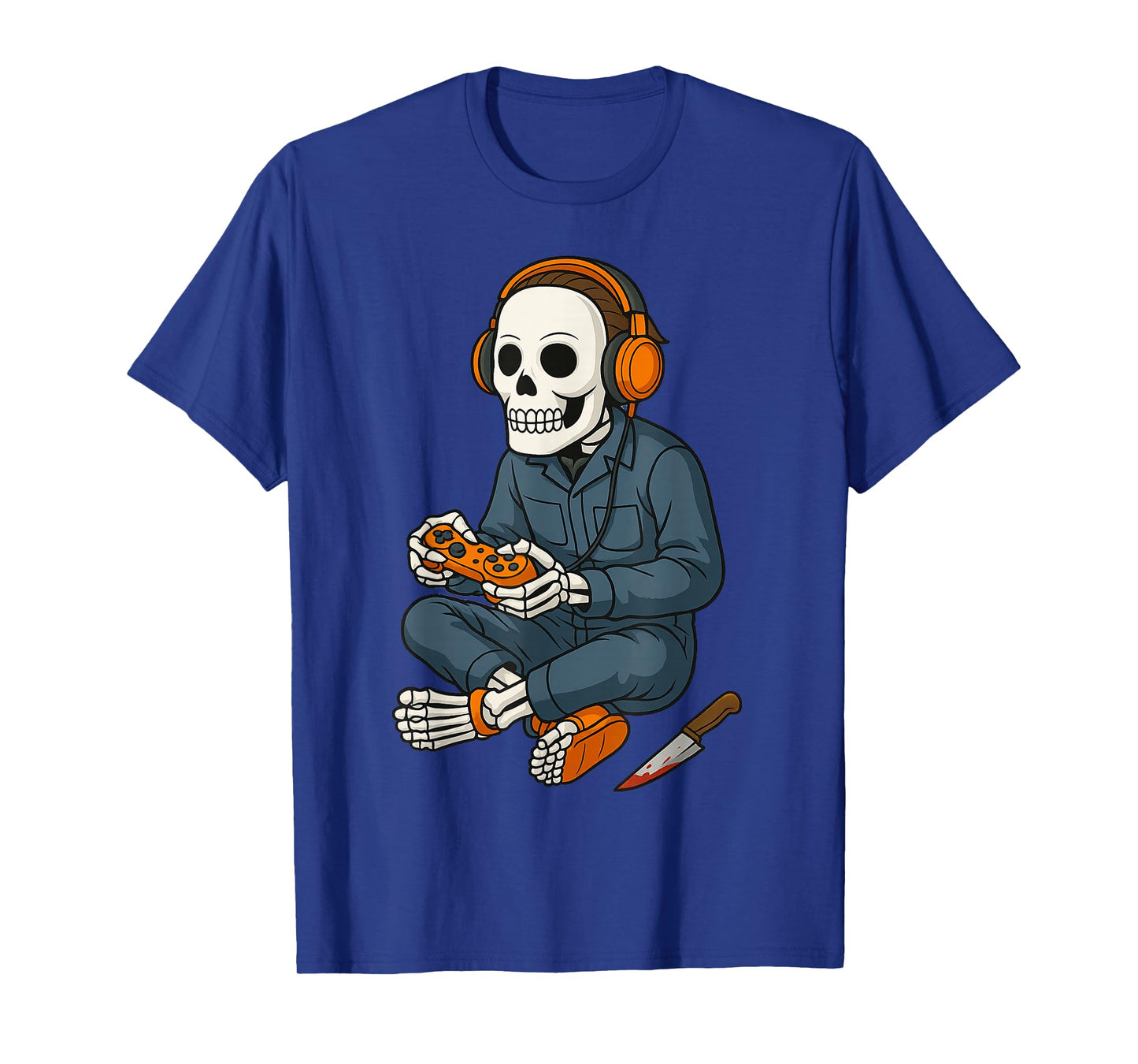 Halloween Skeleton Gamer Video Gaming Funny Skeleton Gaming T-Shirt