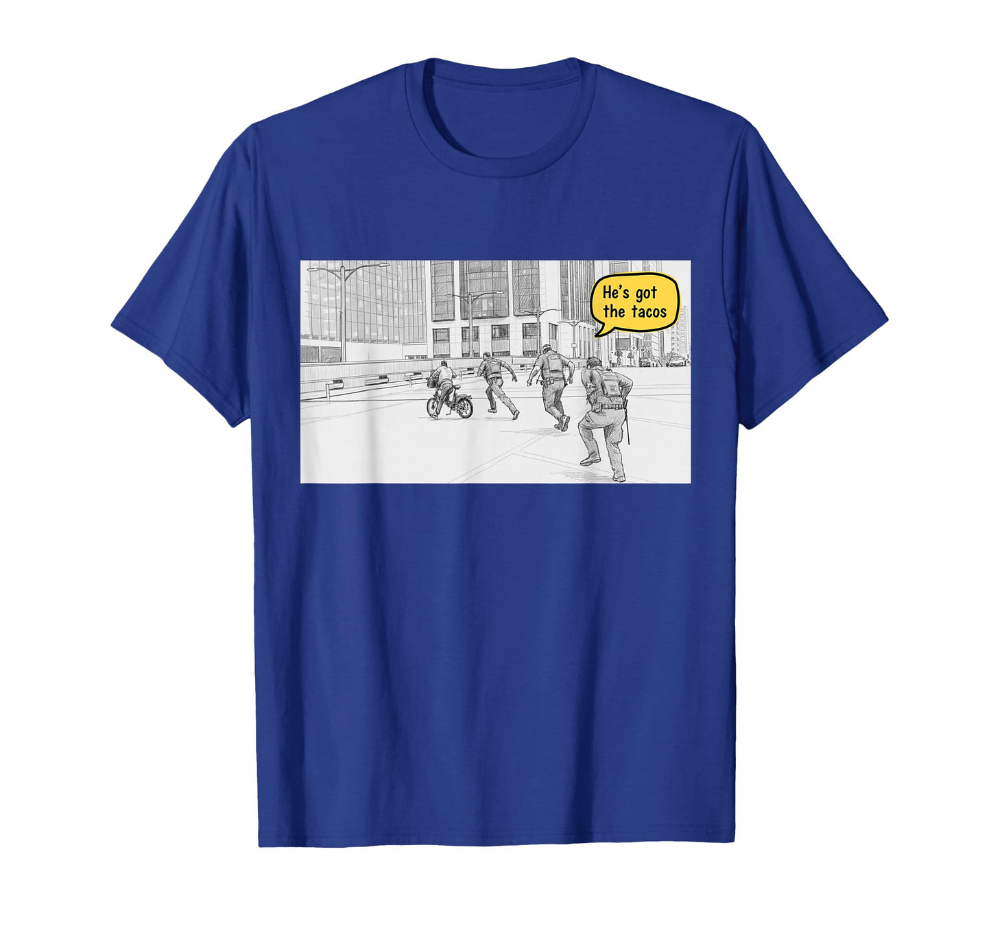 Chicago Bike Guy Funny Bicycle Chase T-Shirt