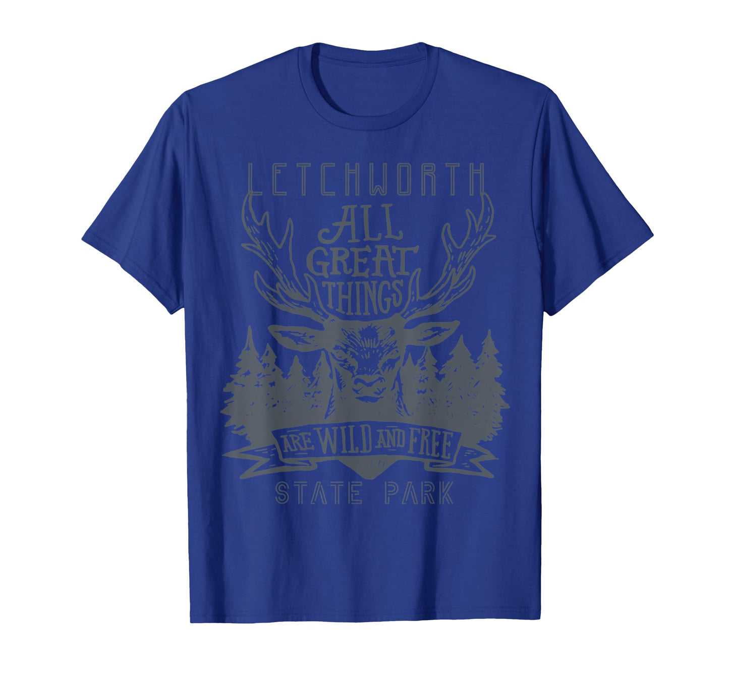 Forest New York Letchworth State Park Camping Moose Hiking T-Shirt