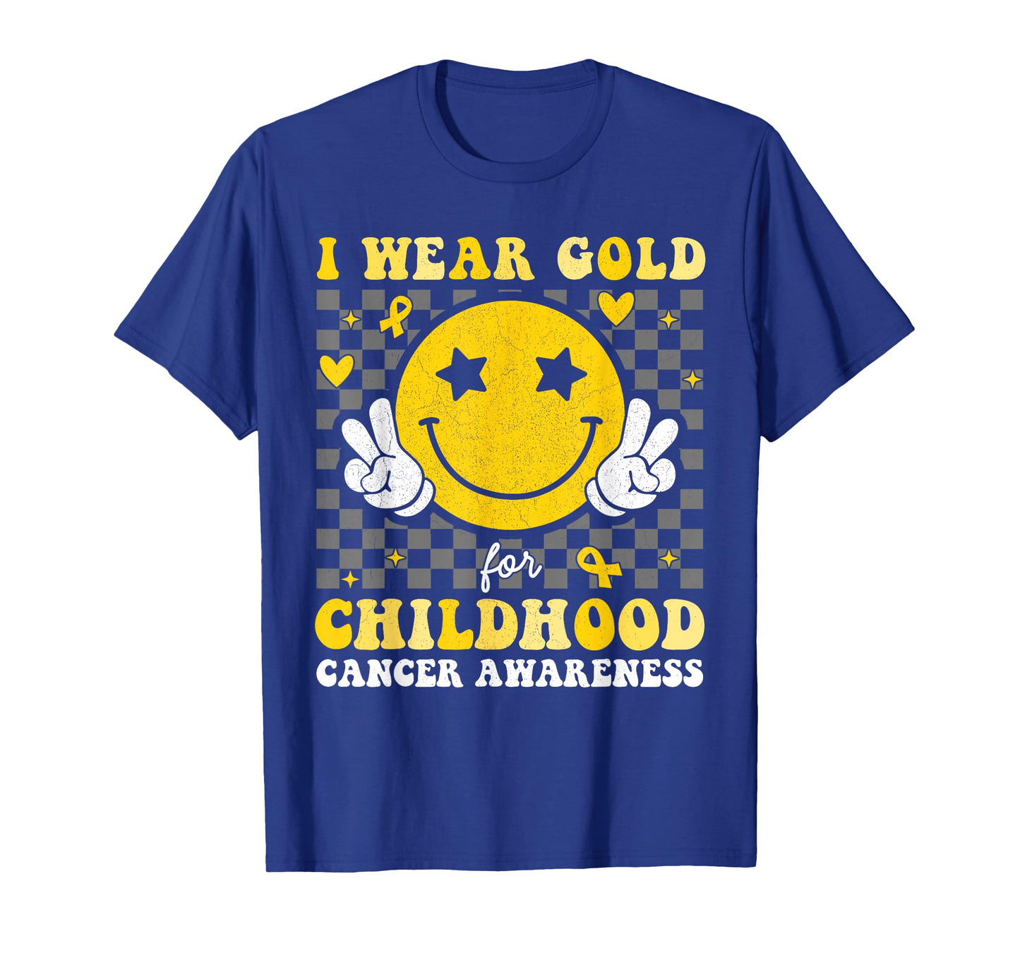 Retro I Wear Gold For Childhood Cancer Awareness Kids T-Shirt