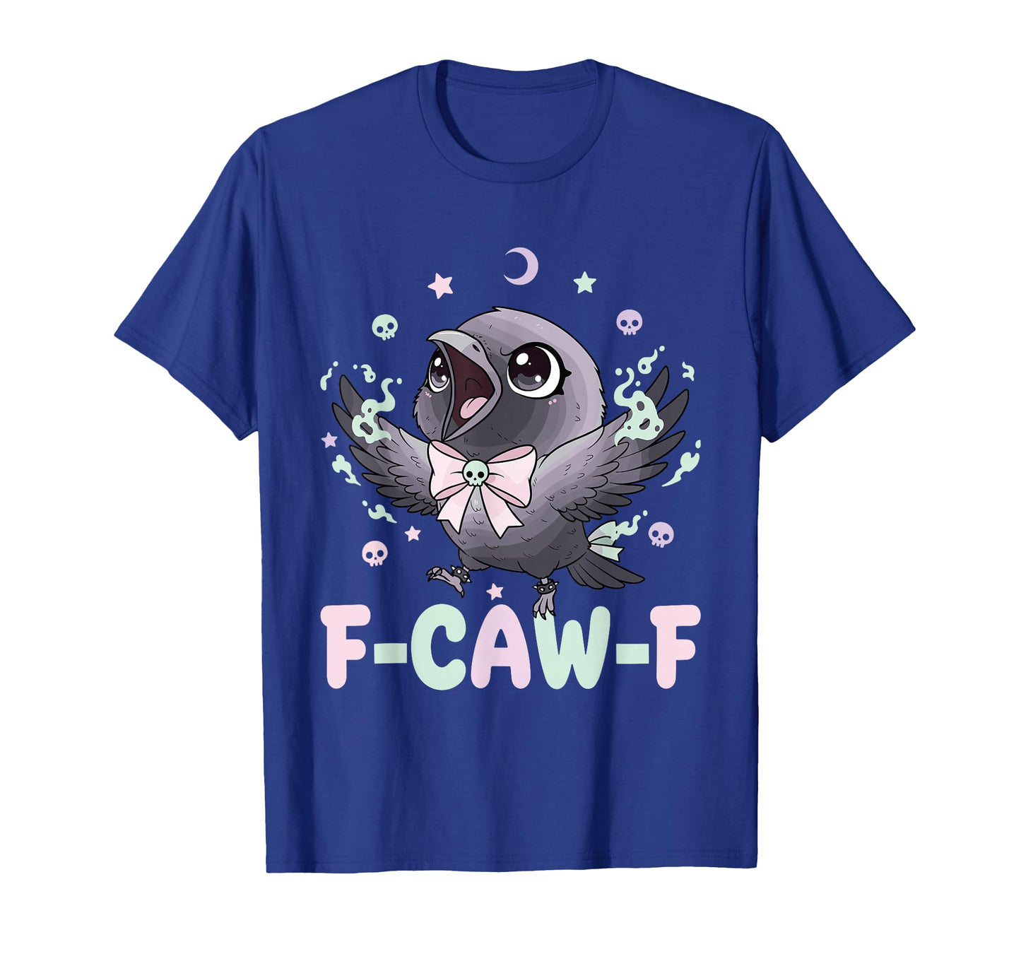 Kawaii Pastel Goth Black Crow F-Caw-F Funny Gothic Humor T-Shirt
