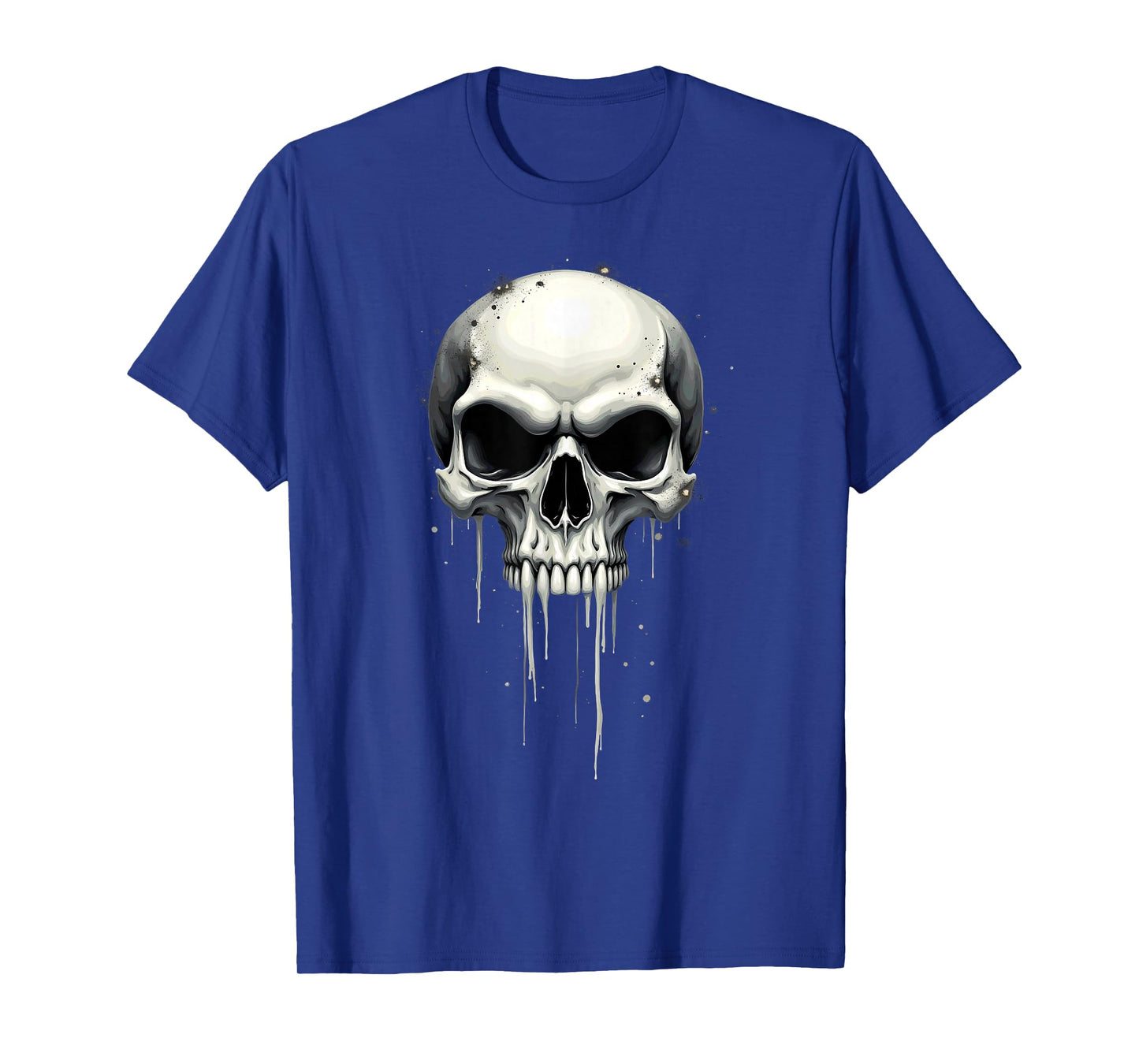Melting Scary Skull Drip Skeleton Halloween T-Shirt
