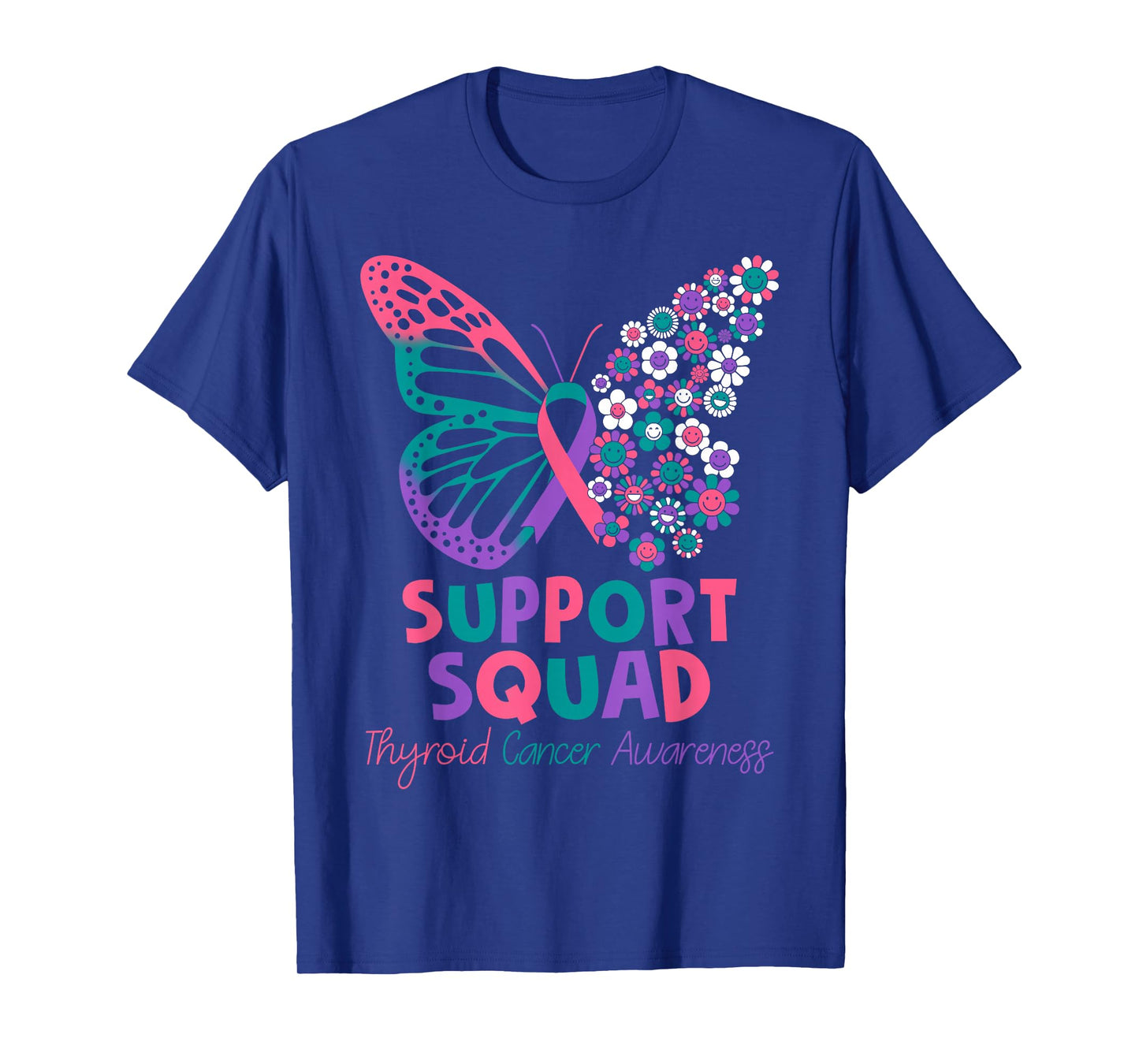 Support squad thyroid cancer awareness butterfly T-Shirt